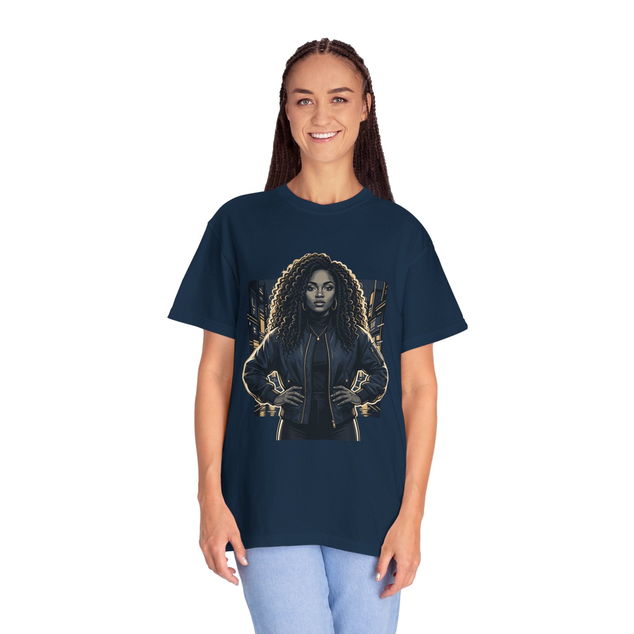 Pretty Rich Bitch The Collection by PRB T-Shirt — Bold Graphic Tee with Empowered Woman Portrait by Power Runs Black