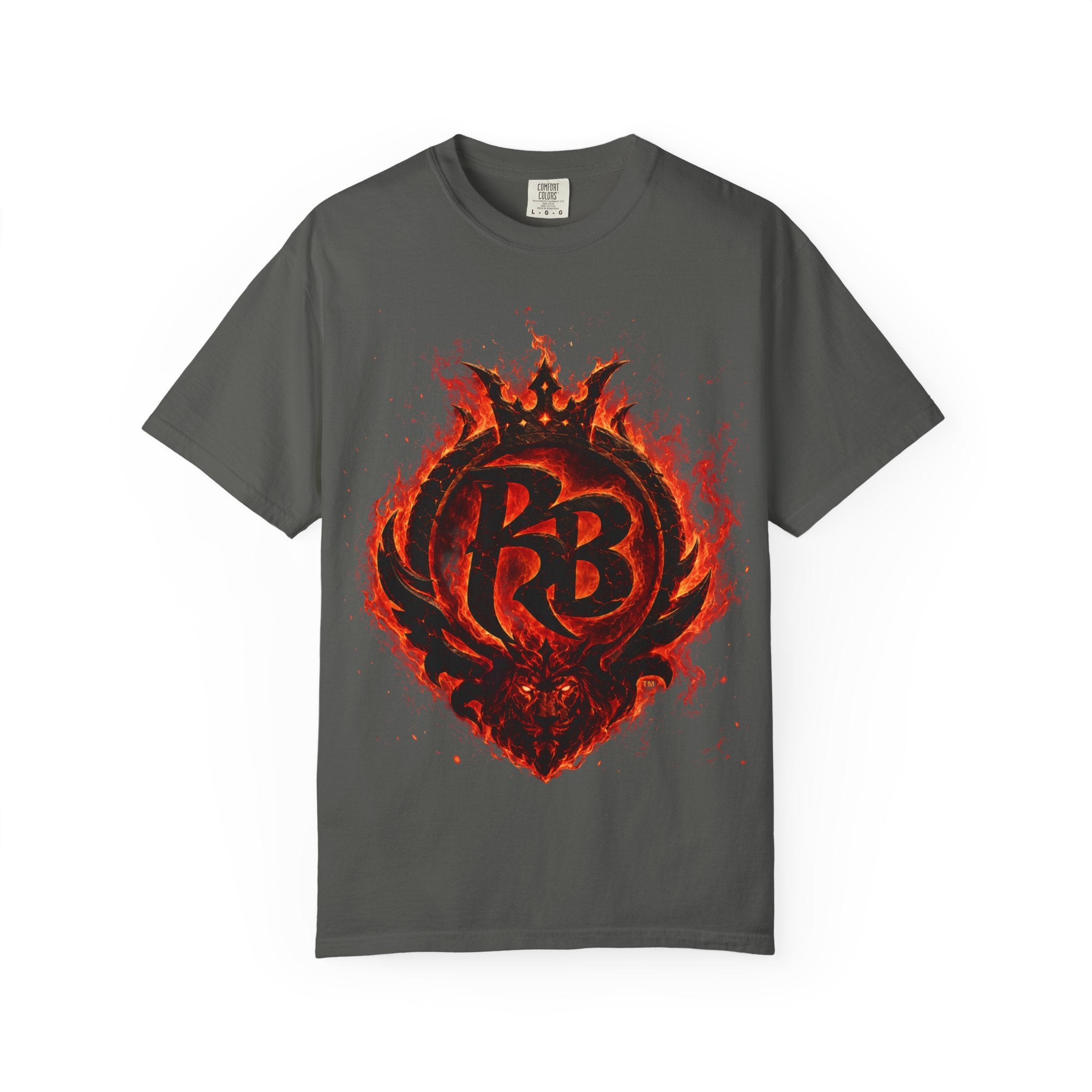 Power Runs Back PRB Flame Logo T-shirt | Fiery Emblem Tee, Grunge Rock Chic by Power Runs Black