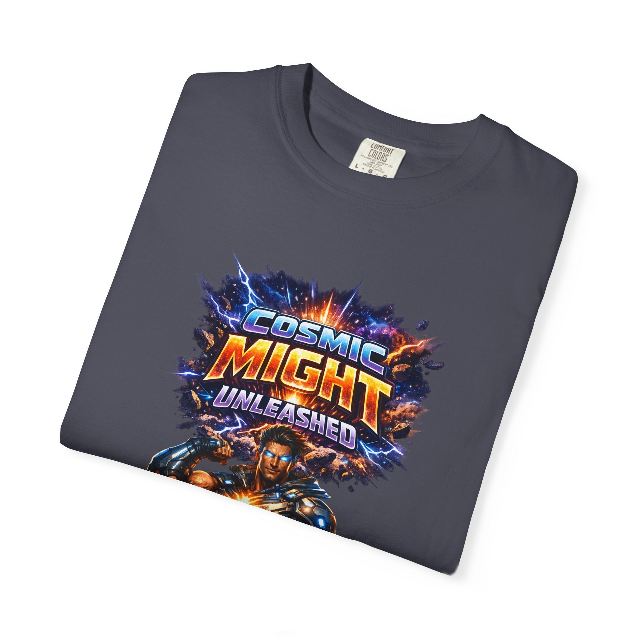 PRB Cosmic Might Unleashed T-shirt | Space Warrior Graphic Tee by Power Runs Black