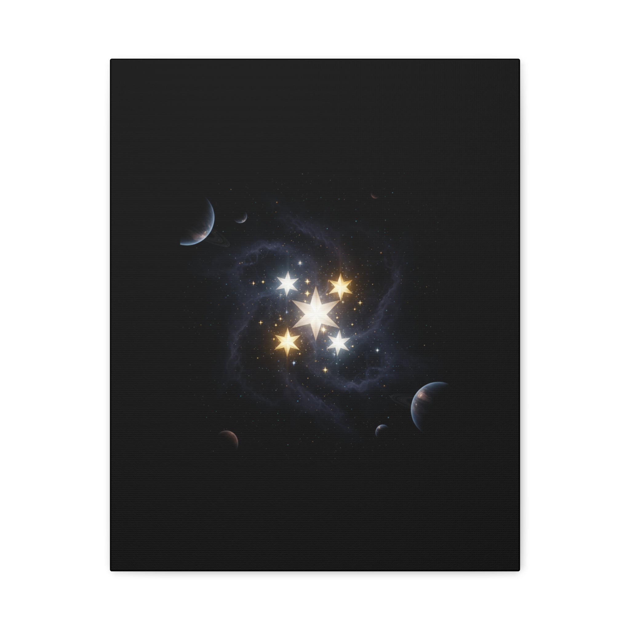 Power Runs Black PRB Glowing Star Constellation Canvas by Power Runs Black