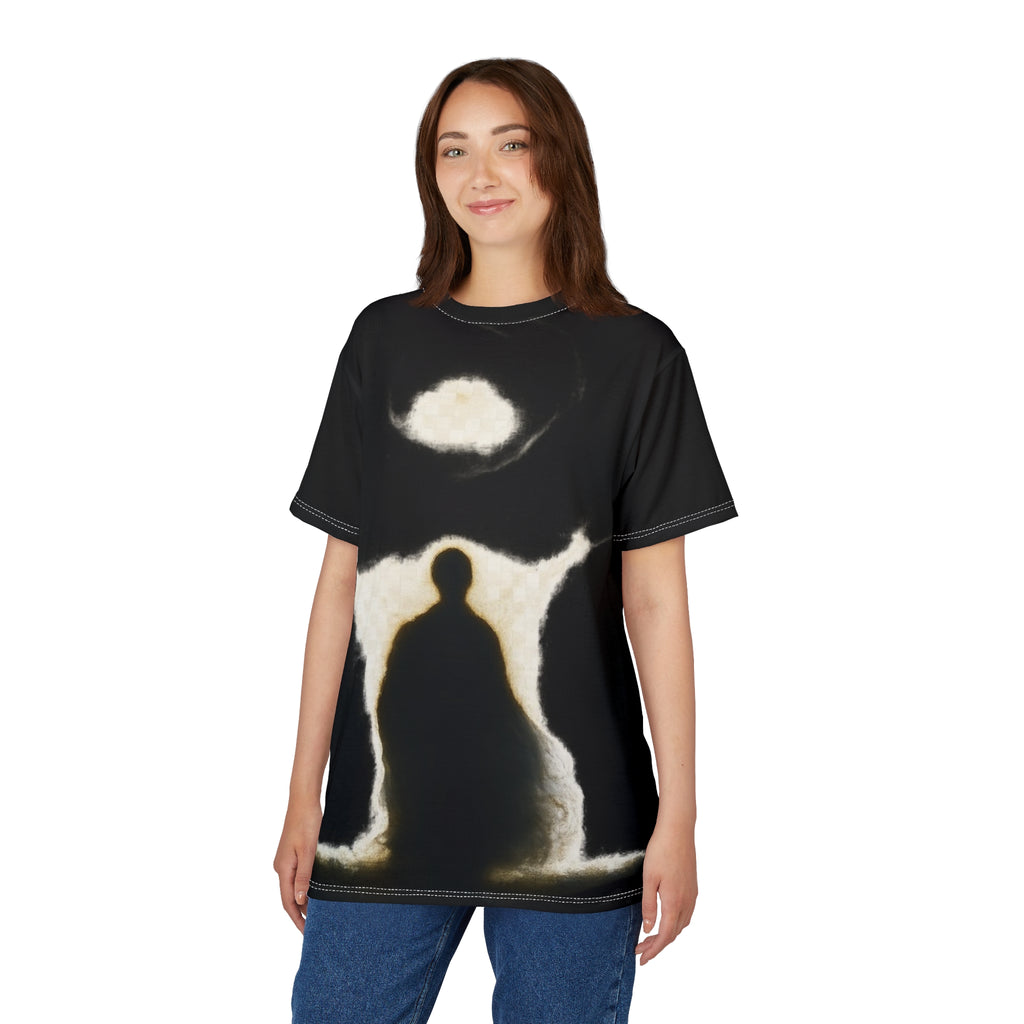 Power Runs Black PRB Black & White tunnel awaits Pattern Tee — All-Over Print Cat Lover Shirt by Power Runs Black