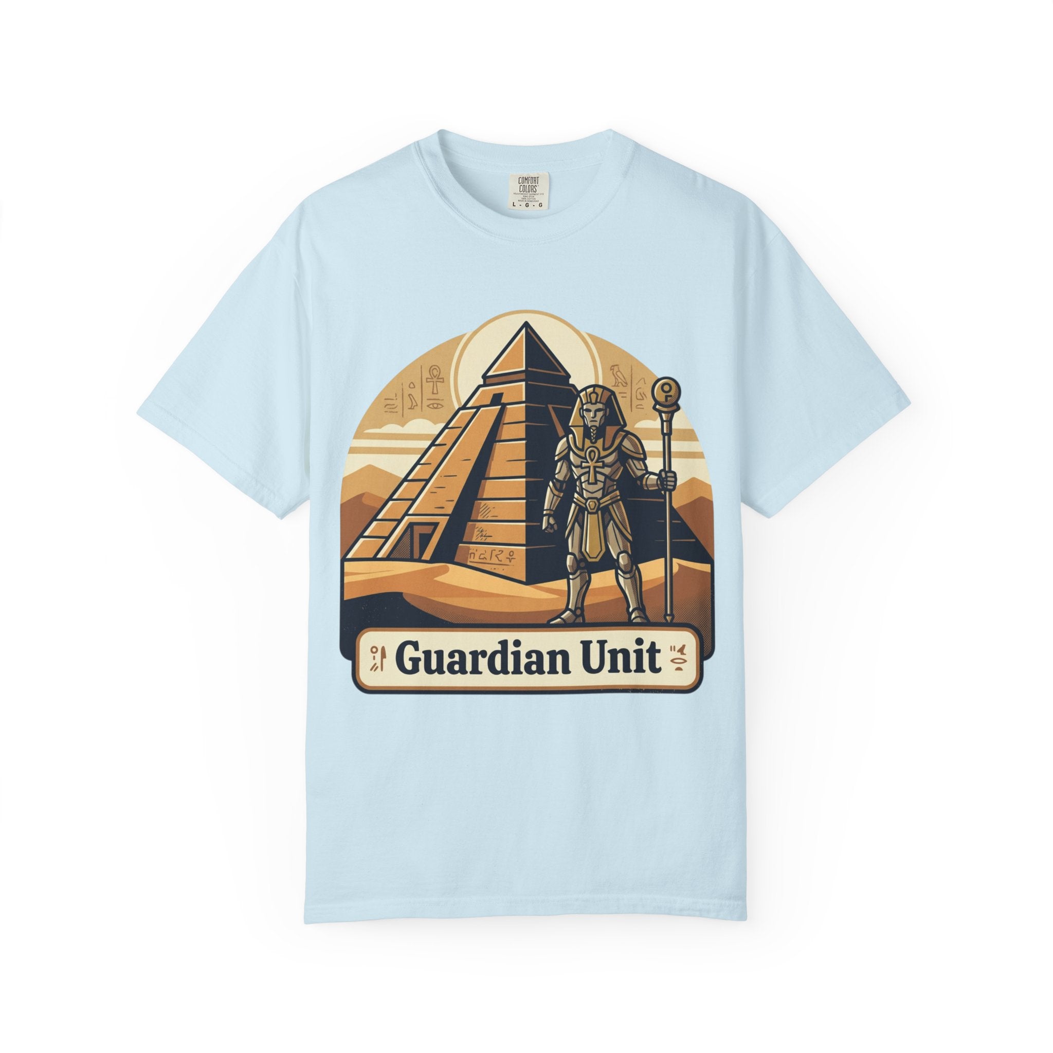 Power Runs Black PRB Guardian Unit T-Shirt — Egyptian Pyramid Sci‑Fi Graphic Tee by Power Runs Black