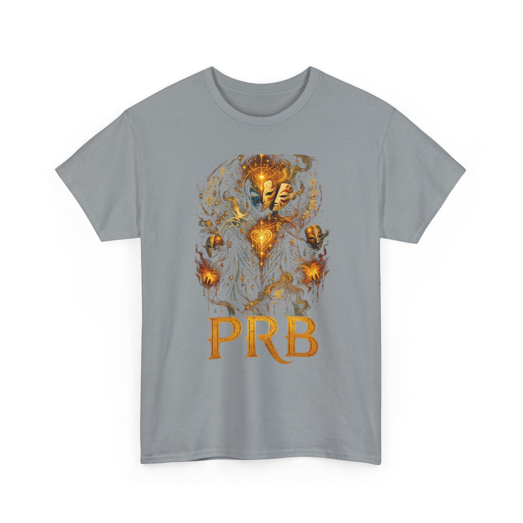 PRB Golden Mystic Mask Graphic Tee — Vintage Nature Illustration T-Shirt by Power Runs Black