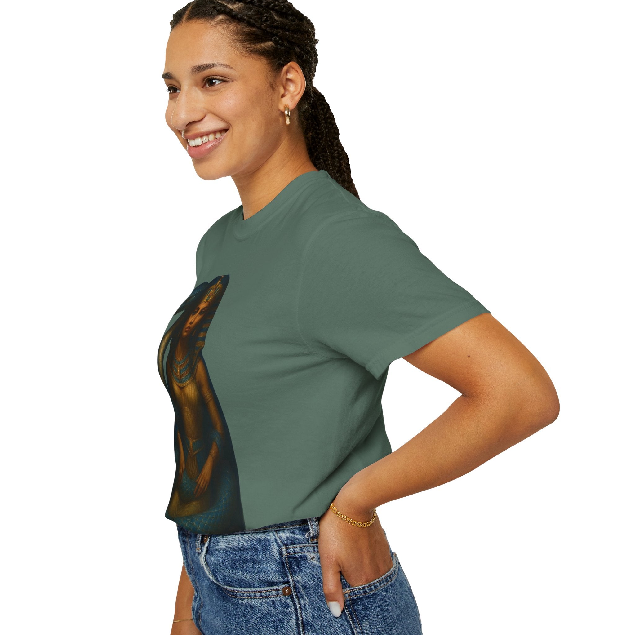 PRB Egyptian Goddess with Snake T-Shirt | Pharaoh Serpent Art Tee by Power Runs Black