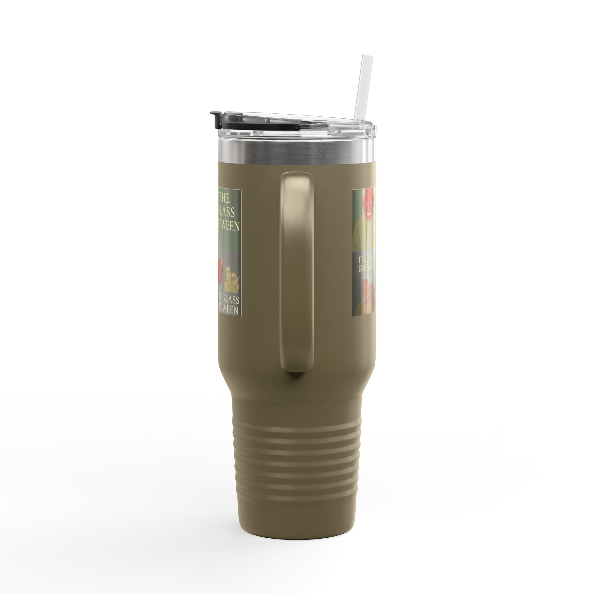 PRB The Glass Between collage travel mug | 40oz insulated tumbler by Power Runs Black