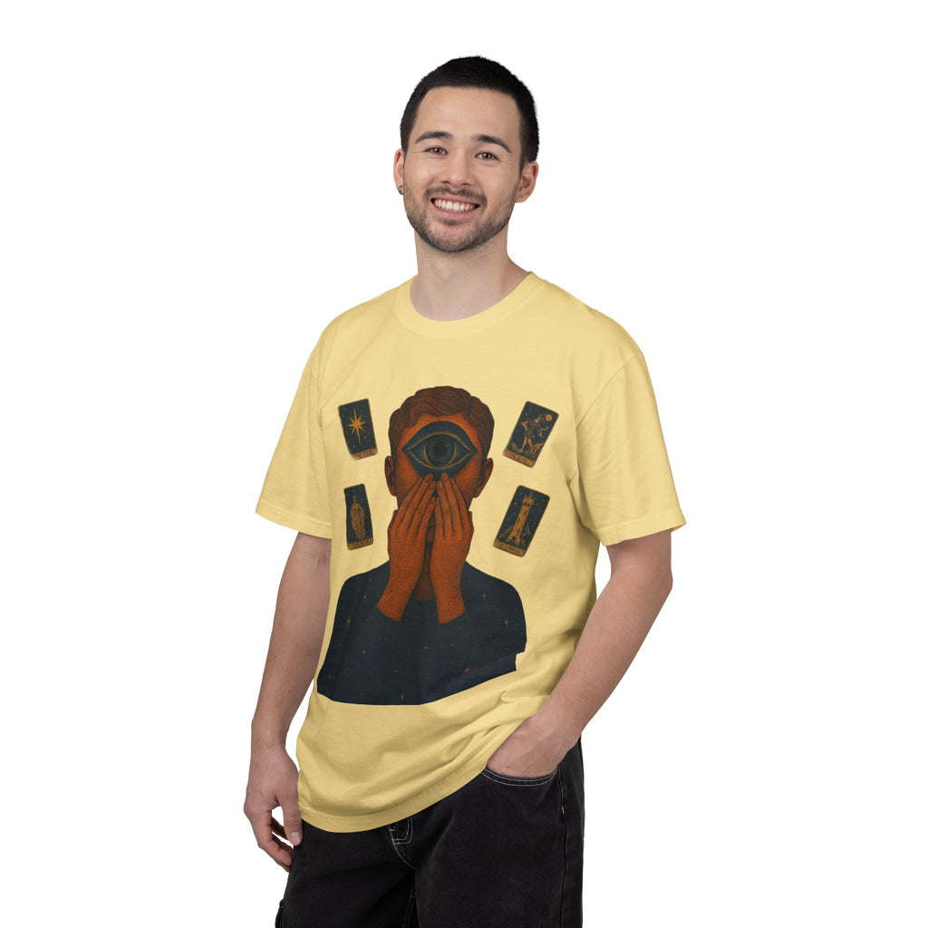PRB Third Eye Tarot Illustration T-shirt | Occult Mystic Artwork by Power Runs Black