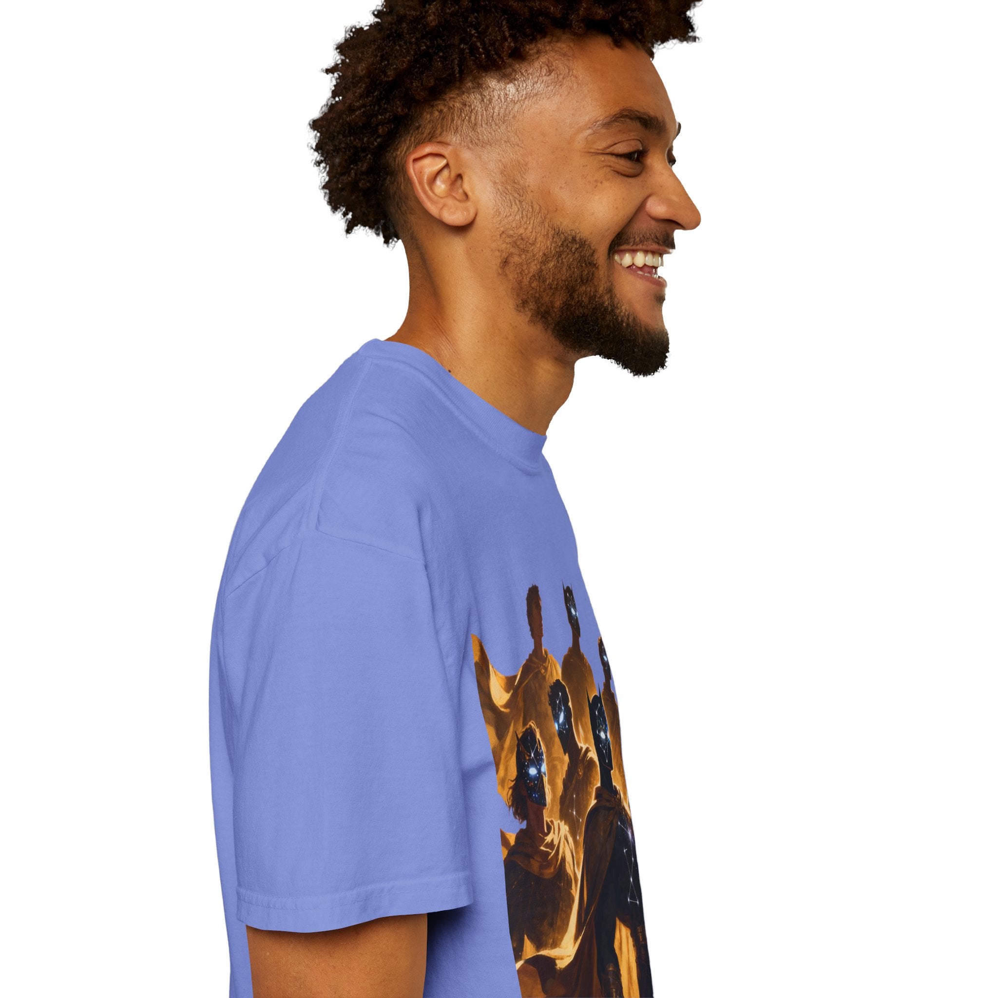 PRB Cosmic Heroes Graphic Tee (Golden Cloaks & Starry Faces) by Power Runs Black
