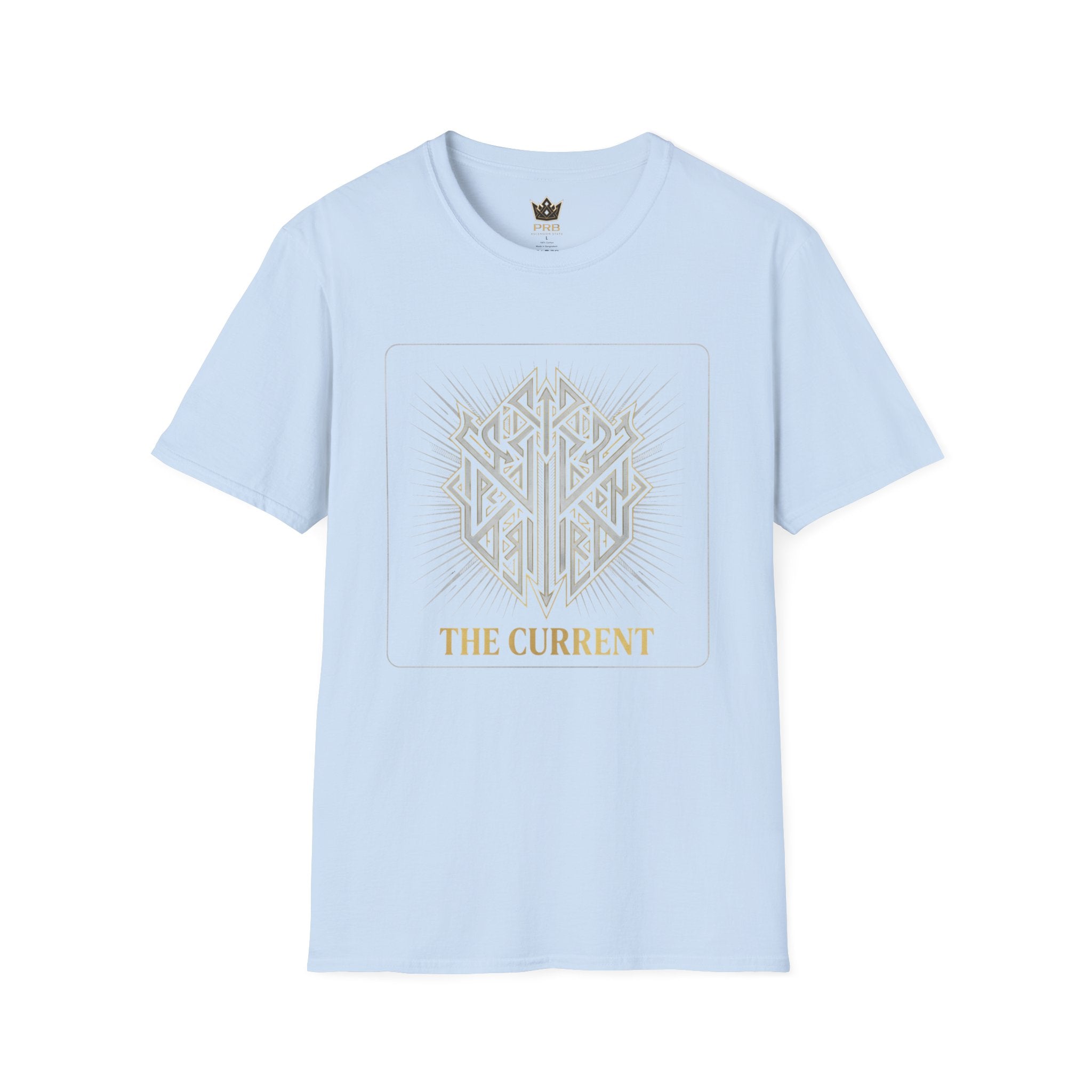 Power Runs Black PRB The Current Geometric Logo T-Shirt by Printify