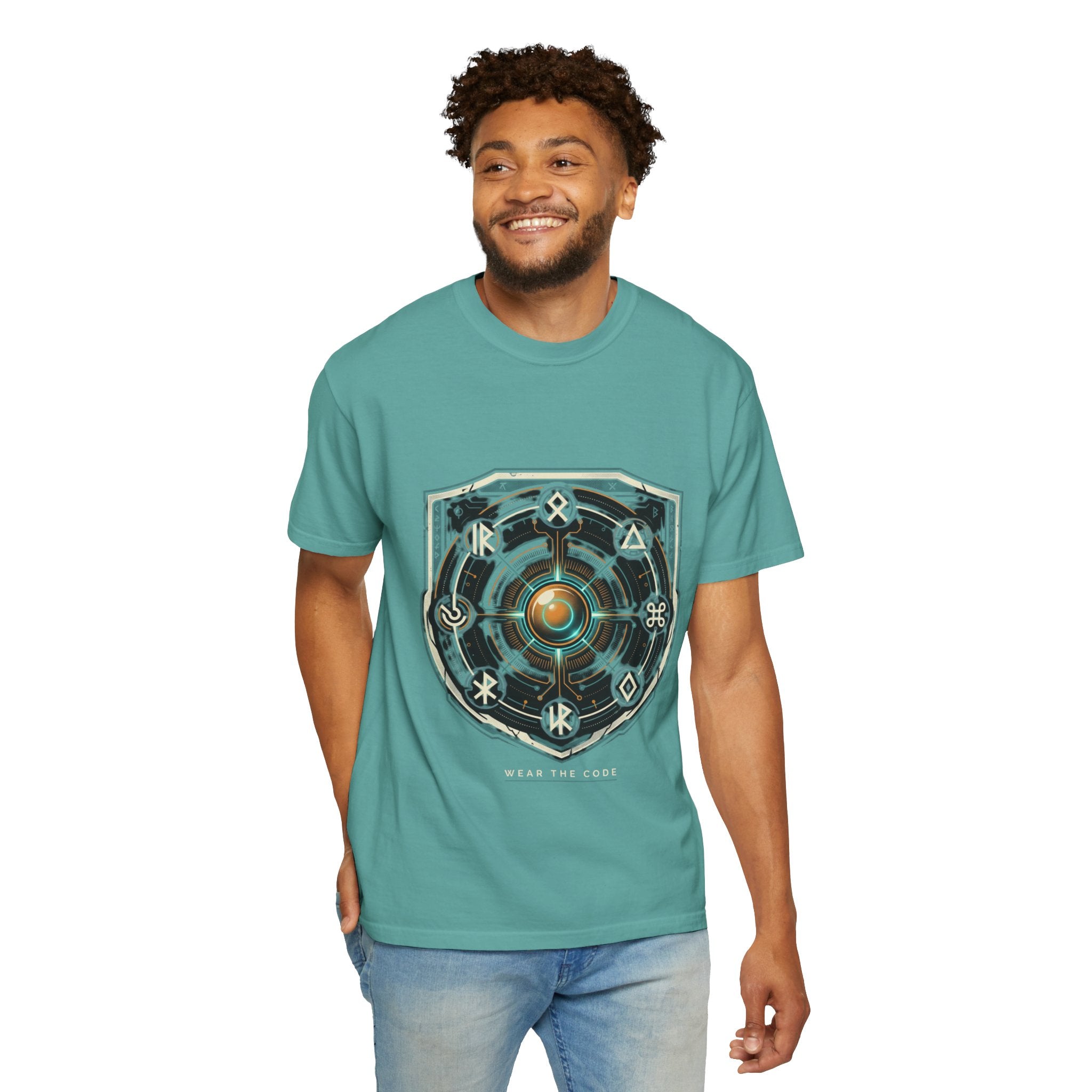 Power Runs Black PRB "Wear The Code" Mystic Shield T-Shirt — Geometric Sigil Graphic Tee by Power Runs Black