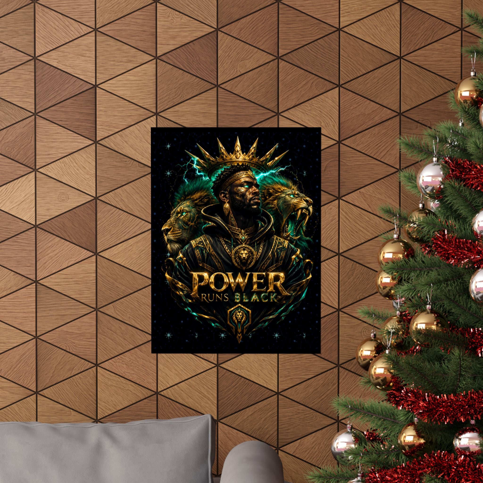 Power Runs Black Poster — Regal Black King Art Matte Vertical Print by Power Runs Black