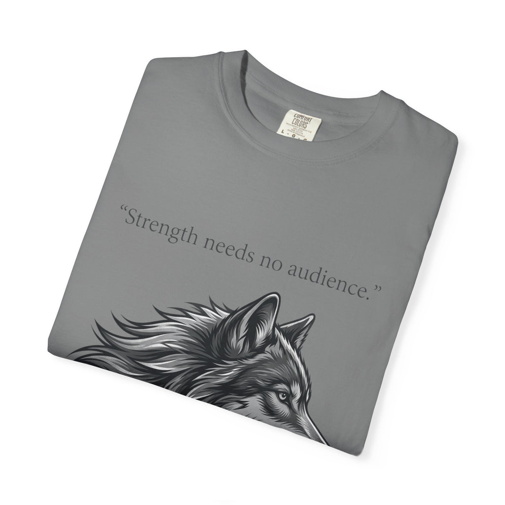PRB Wolf Head T-Shirt — "Strength needs no audience" Inspirational Graphic Tee by Printify