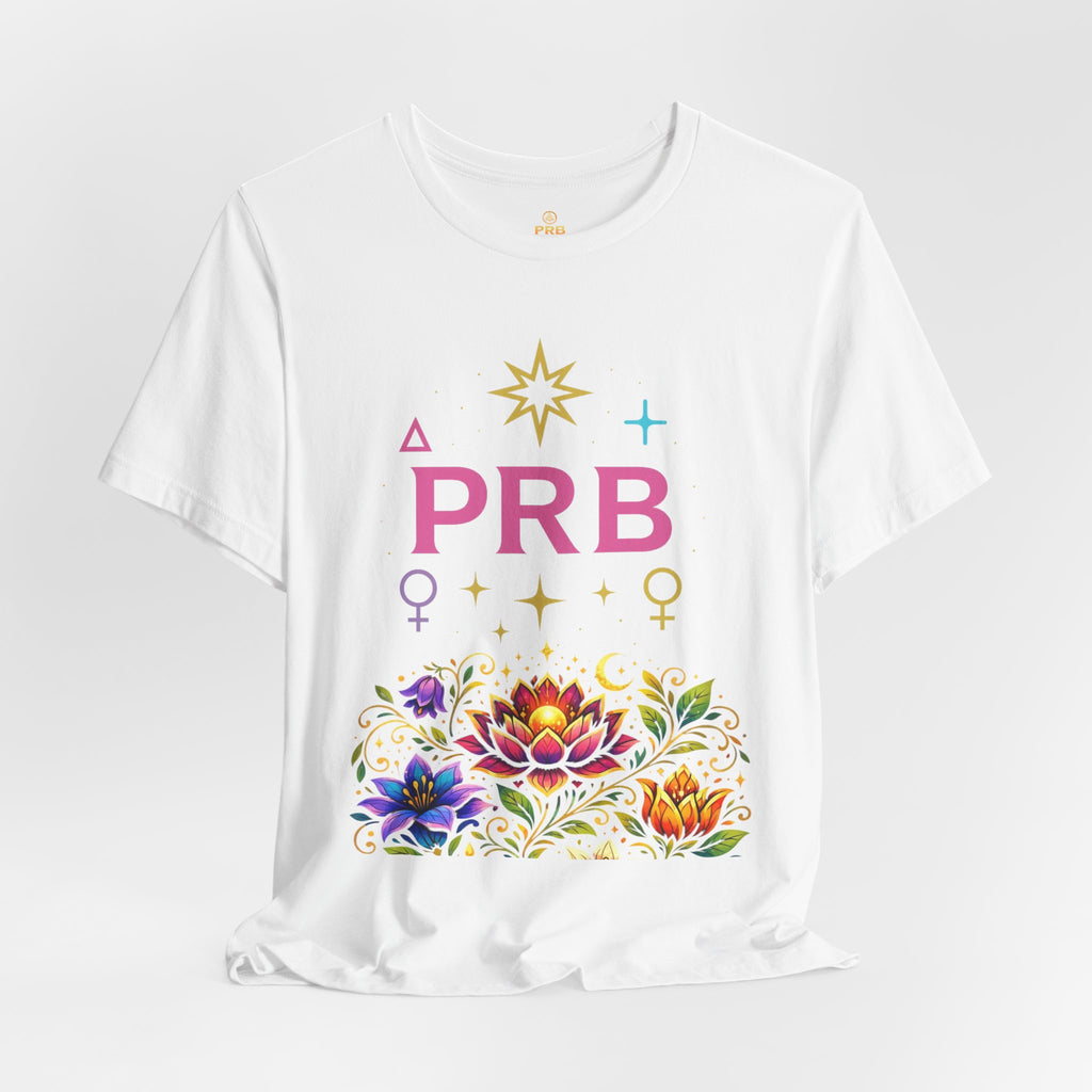 Pretty Rich Bitch The Collection by PRB Floral Lotus T‑Shirt — Colorful Spiritual Symbol Tee by Printify