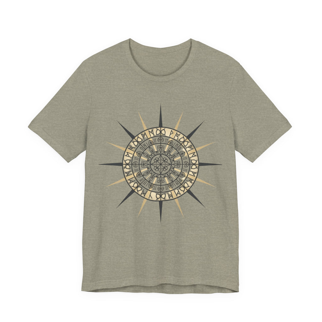 PRB Compass Rose Mandala Tee — Nautical Compass Graphic Shirt by Power Runs Black