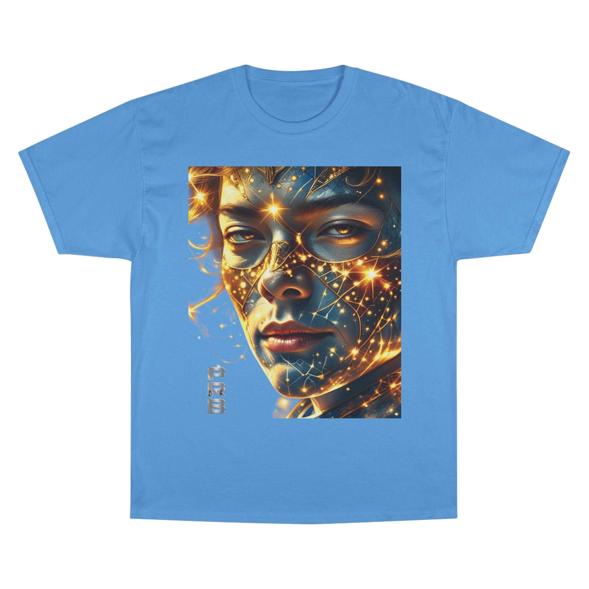 PRB Champion T-Shirt — Cosmic Face Art Tee (Radiant Star Portrait) by Printify