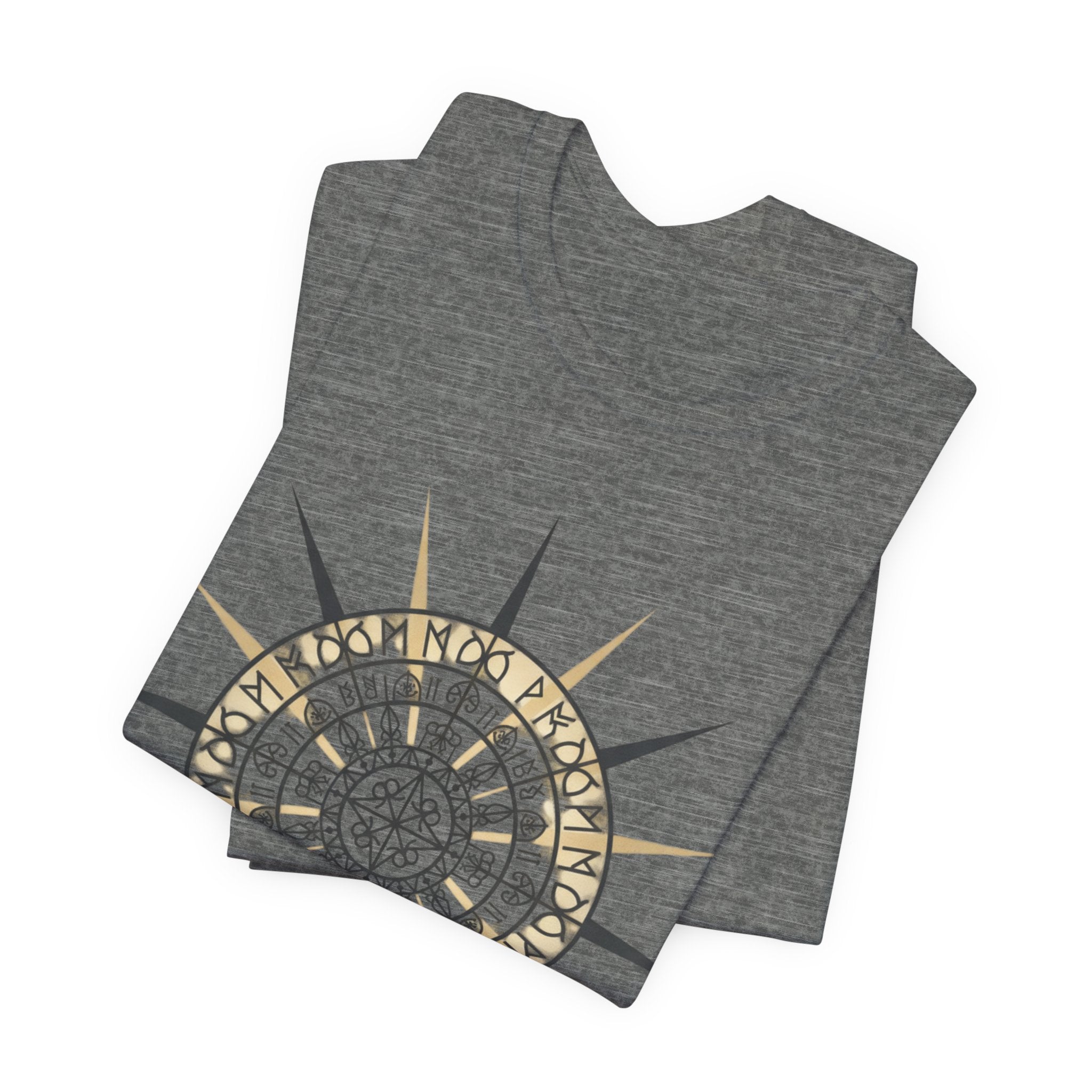 PRB Compass Rose Mandala Tee — Nautical Compass Graphic Shirt by Power Runs Black