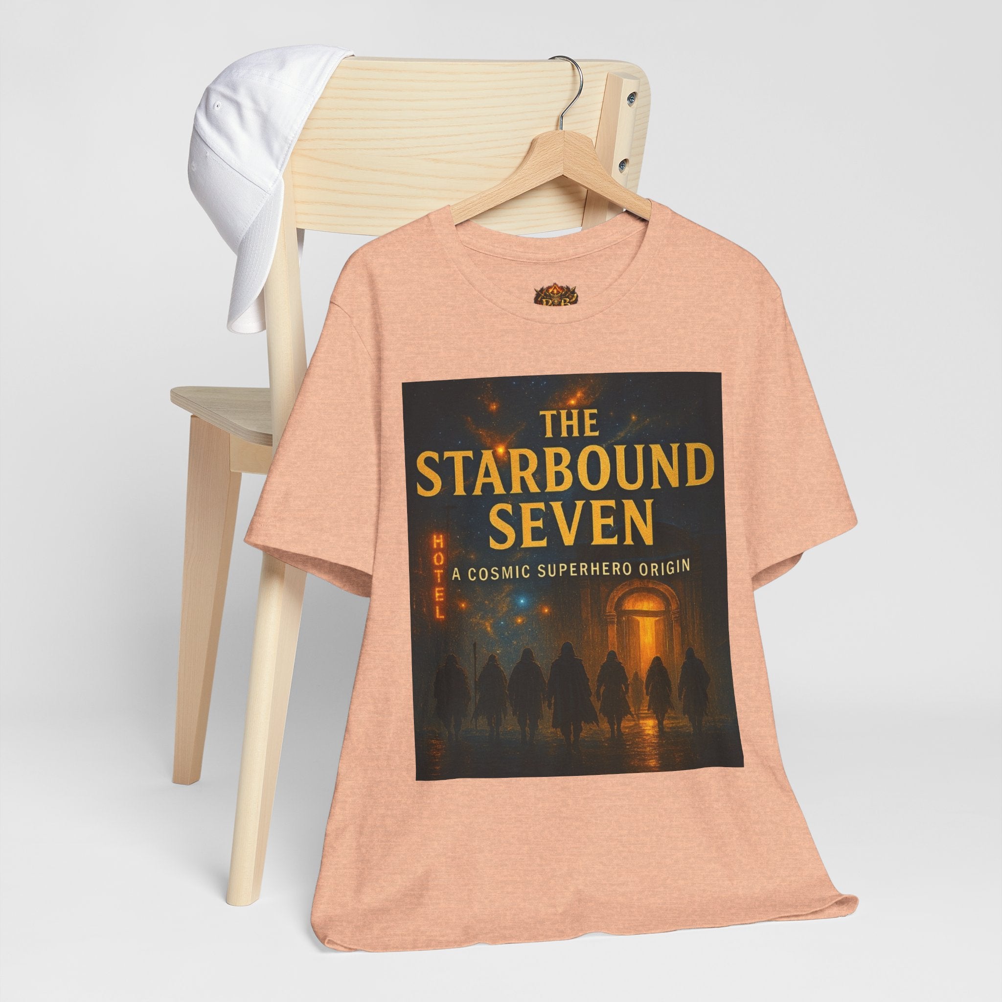 Power Runs Black PRB The Starbound Seven Tee – Retro Cosmic Superhero Poster Shirt by Power Runs Black