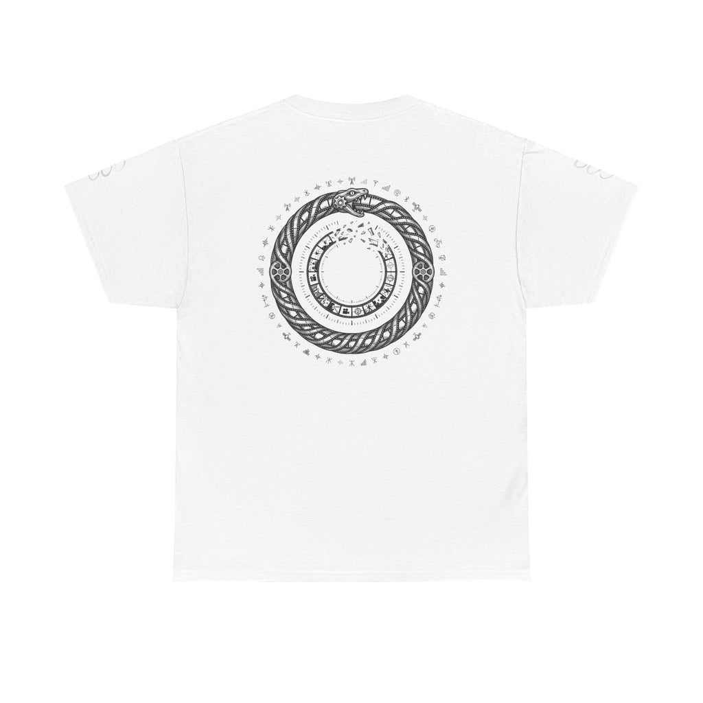 Power Runs Black — "The Agenda of the Arch" Retro TV Ouroboros Graphic Tee by Printify