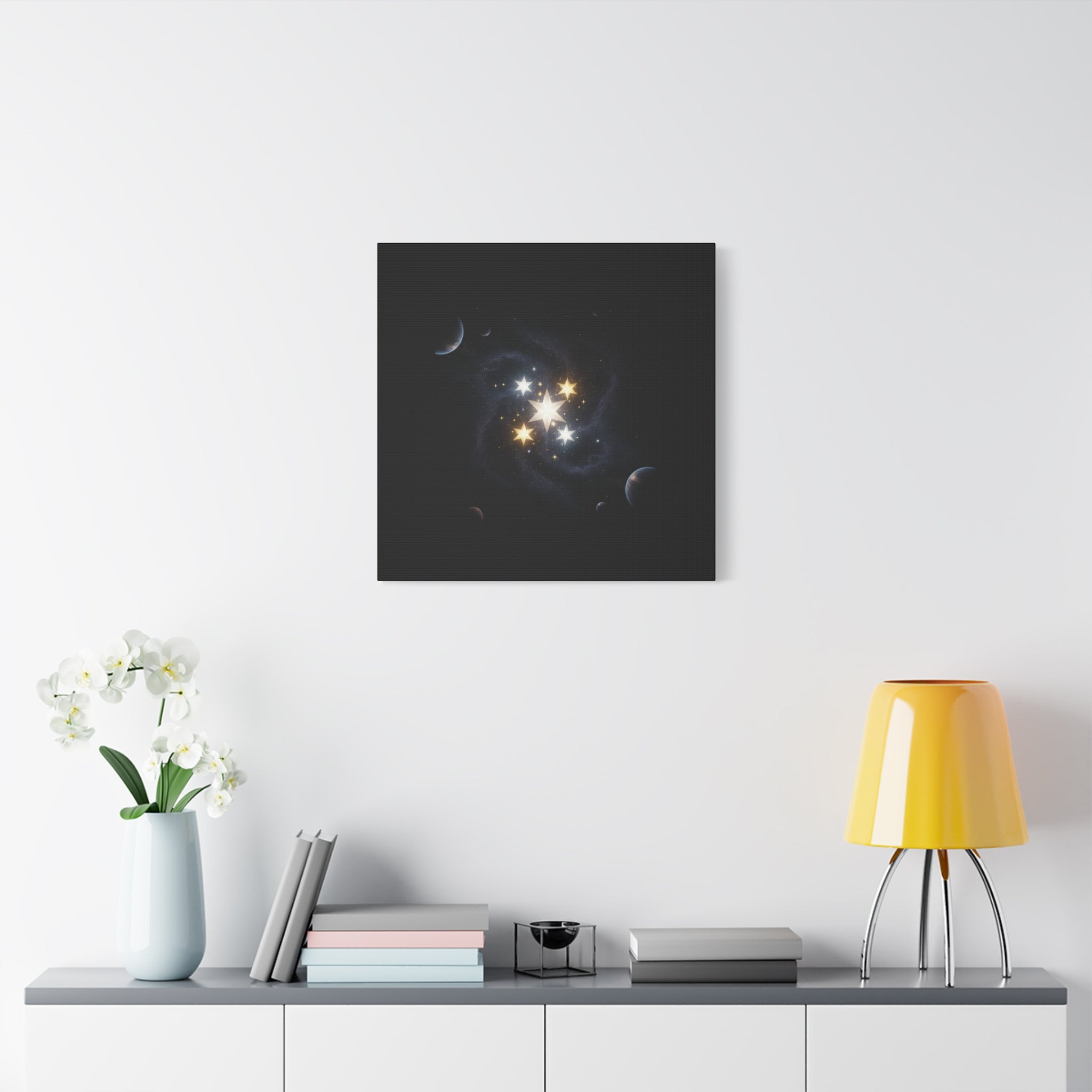 PRB Celestial Star Cluster Matte Canvas Print — Cosmic Planets Wall Art by Printify