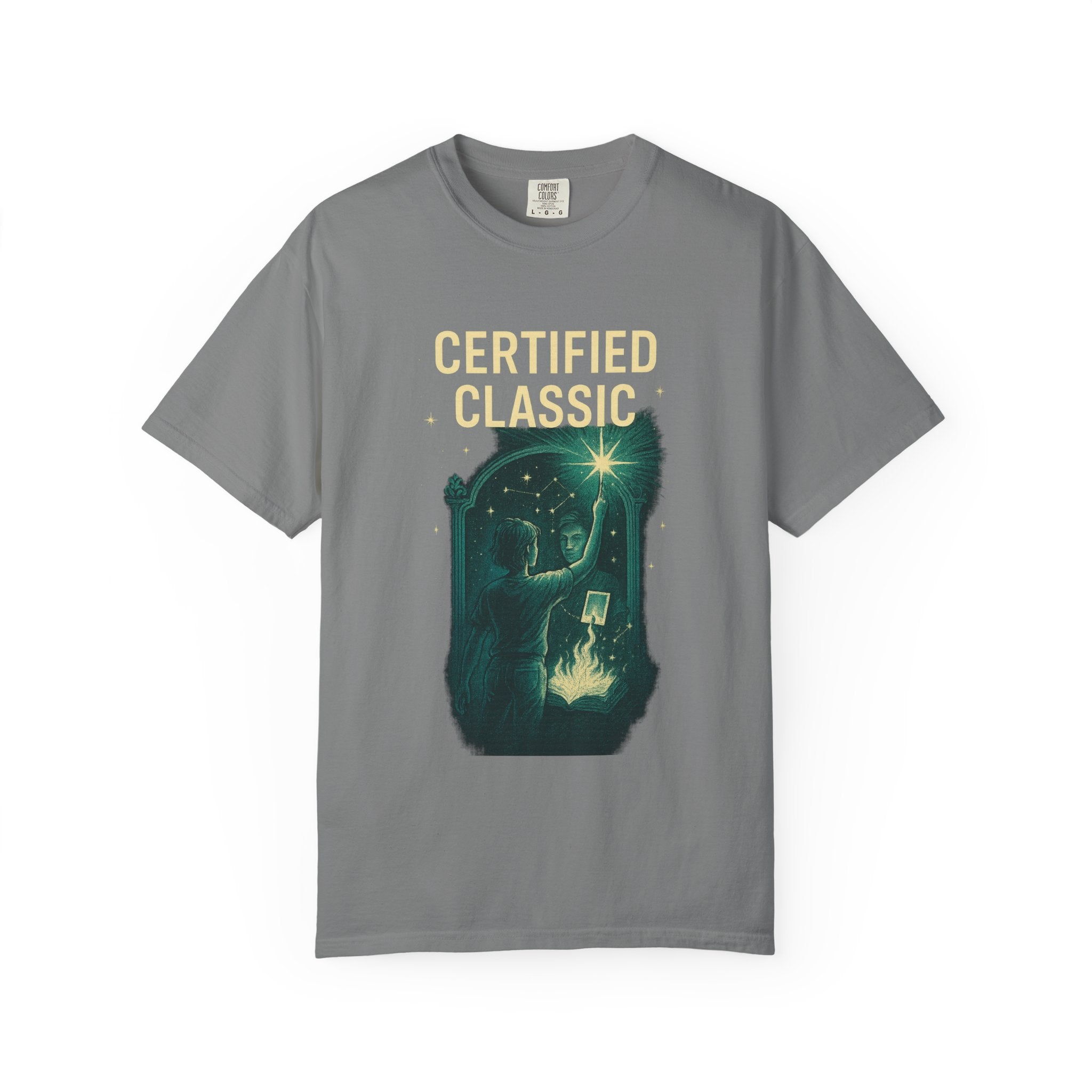 PRB Certified Classic illustration T-shirt | vintage camping, night sky, campfire by Power Runs Black