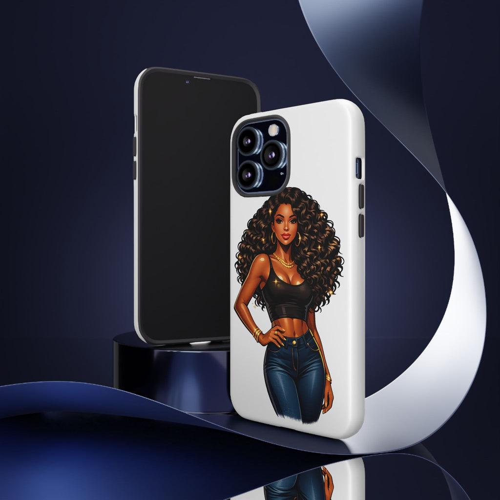 Pretty Rich Bitch by PRB Curly Hair Phone Case by Printify