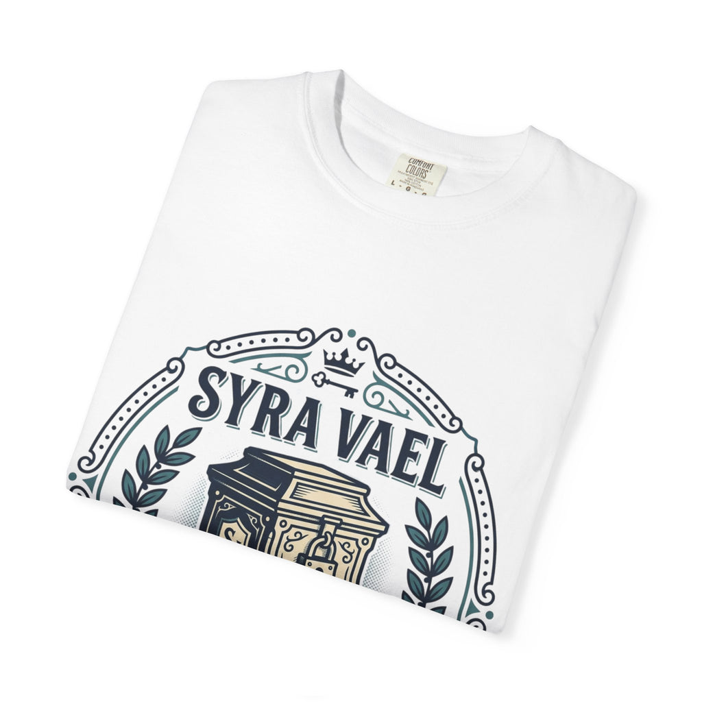 Power Runs Black PRB — Syra Vael Vintage Crest Tee by Printify