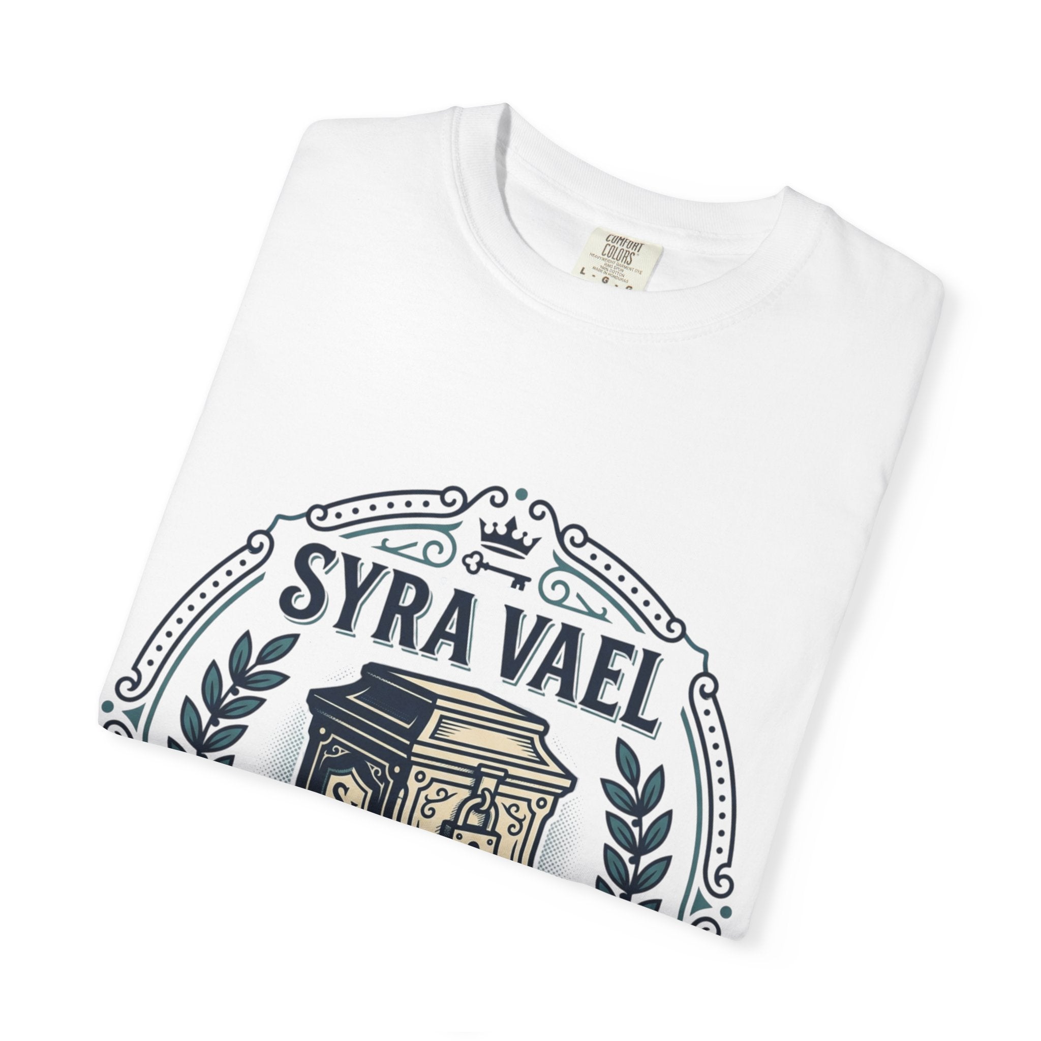 Power Runs Black PRB — Syra Vael Vintage Crest Tee by Printify