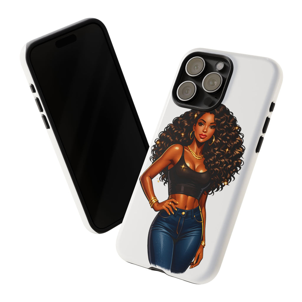 Pretty Rich Bitch by PRB Curly Hair Phone Case by Printify
