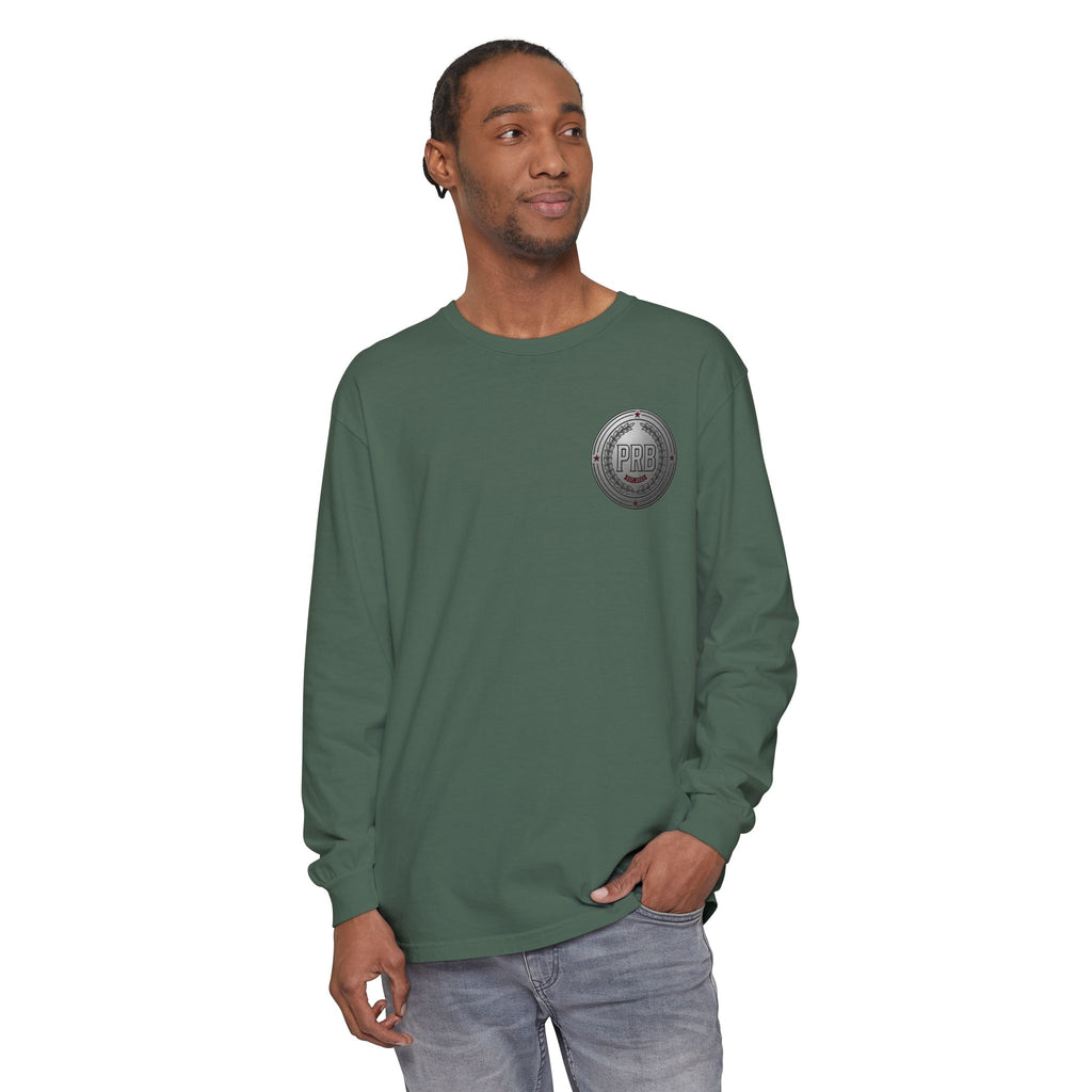 PRB The Starbound Seven graphic long sleeve shirt | cosmic superhero poster by Power Runs Black