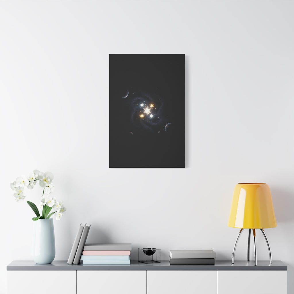 Power Runs Black PRB Glowing Star Constellation Canvas by Power Runs Black
