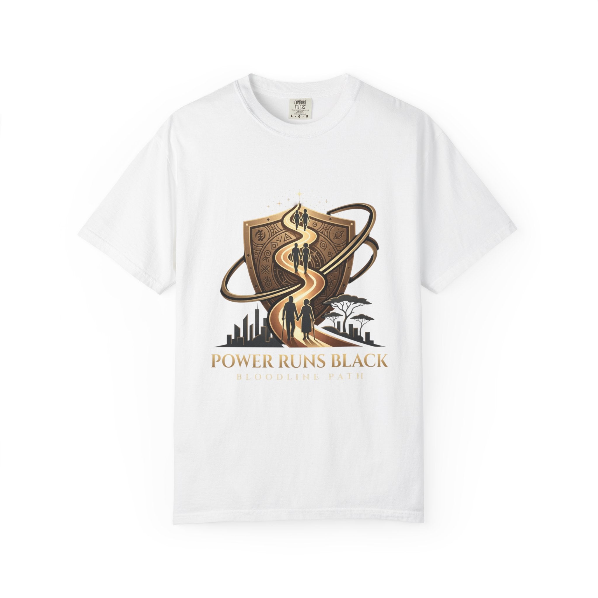 PRB Shield City Skyline Graphic T-Shirt | Serpent Emblem Streetwear Tee by Printify