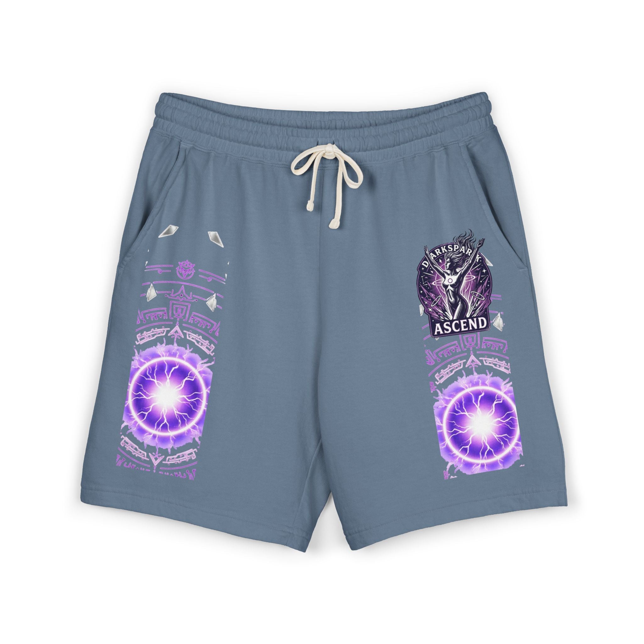 Power Runs Black PRB Ascend Graphic Sweat Shorts — Light Fleece Athletic Lounge Shorts by Printify