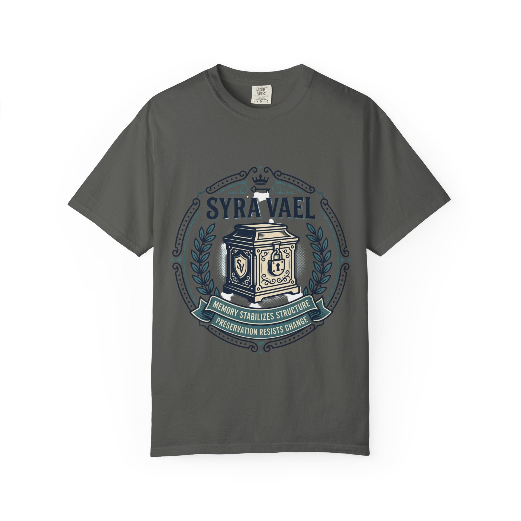 Power Runs Black PRB — Syra Vael Vintage Crest Tee by Power Runs Black