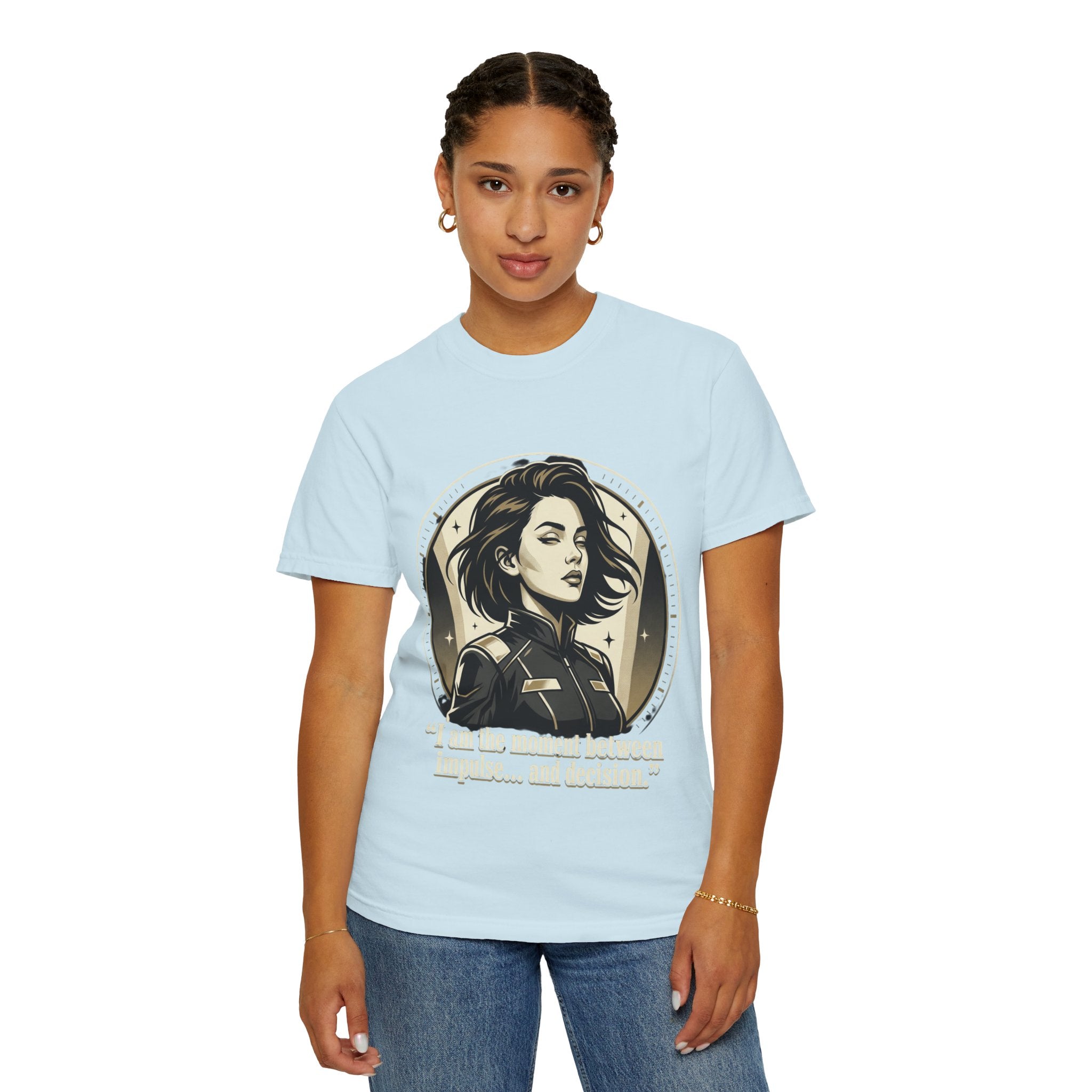Power Runs Black Retro Space Captain Portrait T-Shirt — 'Fearless Commander' Graphic Tee by Power Runs Black