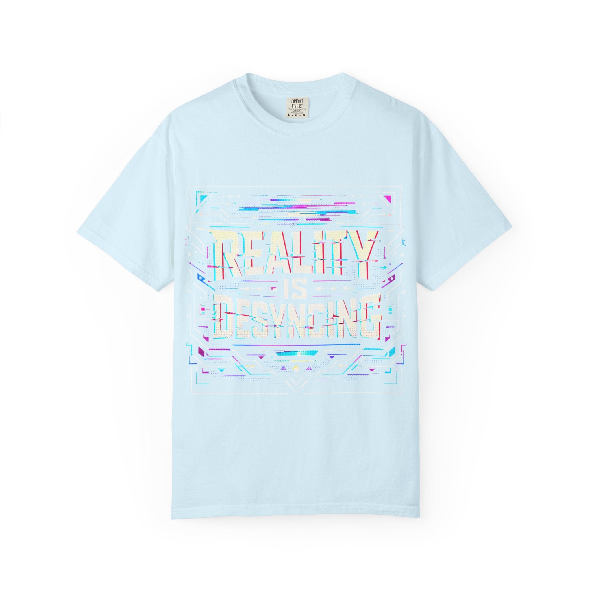 Power Runs Black PRB Glitchy Pastel "Reality Is Desyncing" T-Shirt by Printify