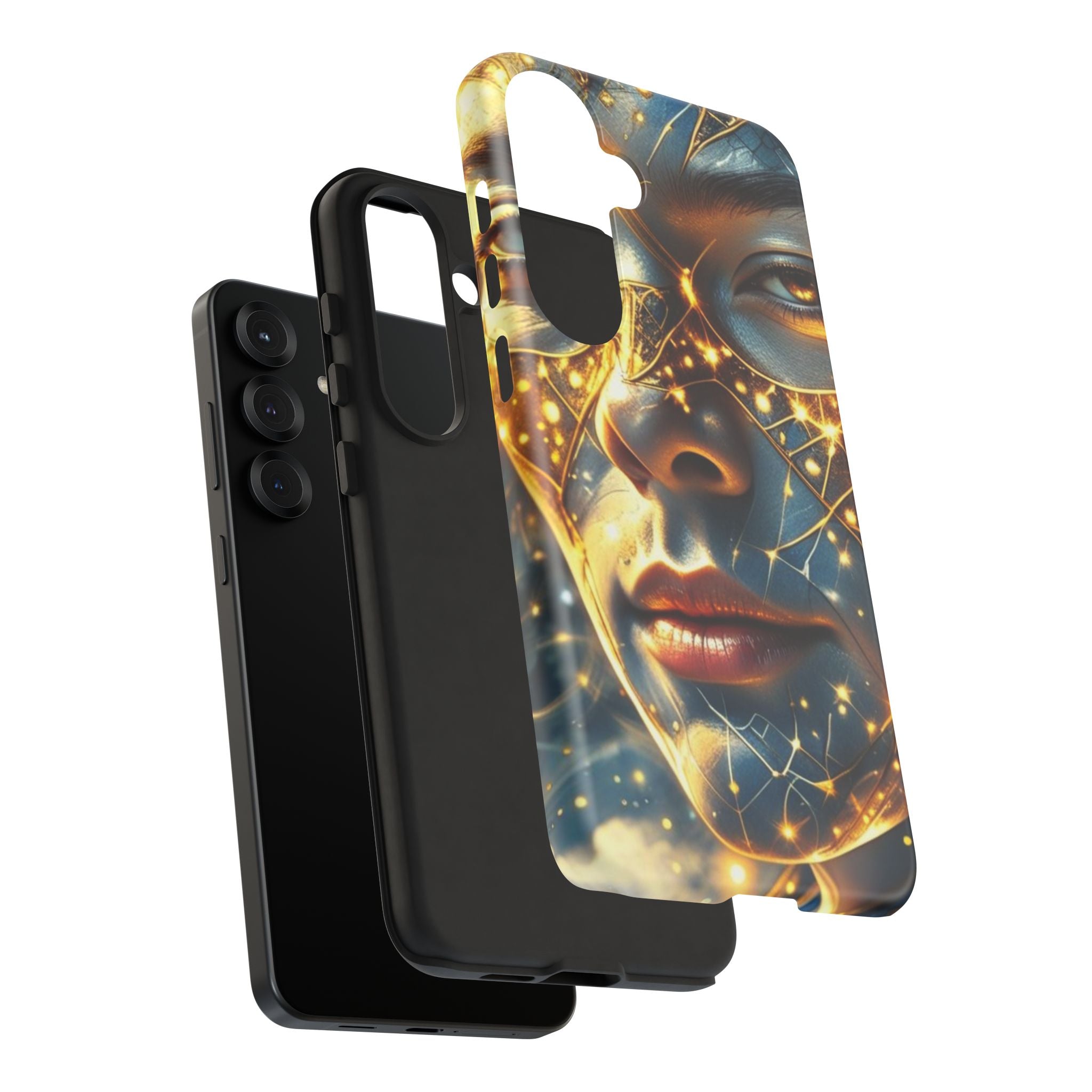 PRB Galactic Portrait Tough Case | Cosmic Face Phone Case, Starry Nebula Design by Printify