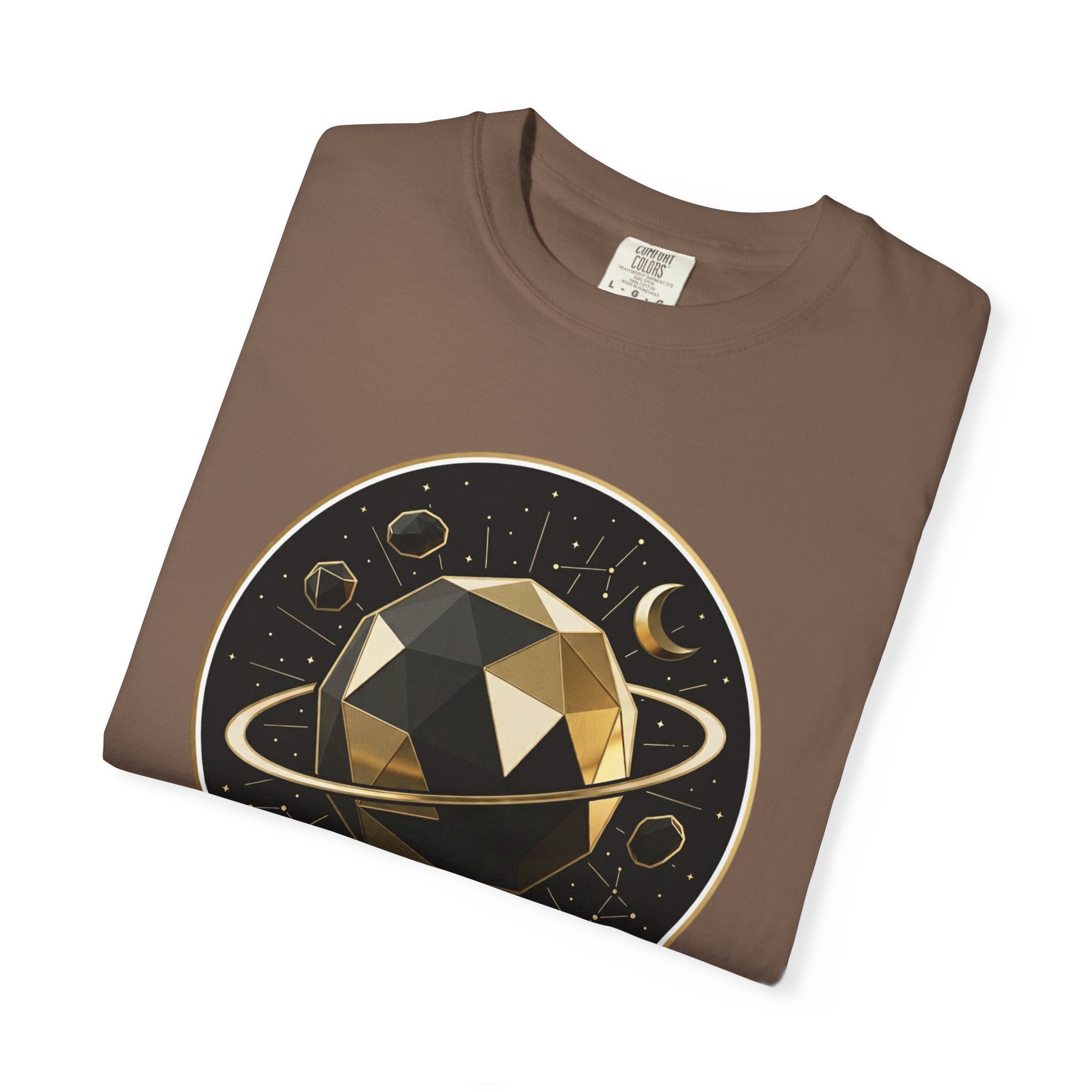 PRB Cosmos Geometric Planet T-Shirt by Power Runs Black