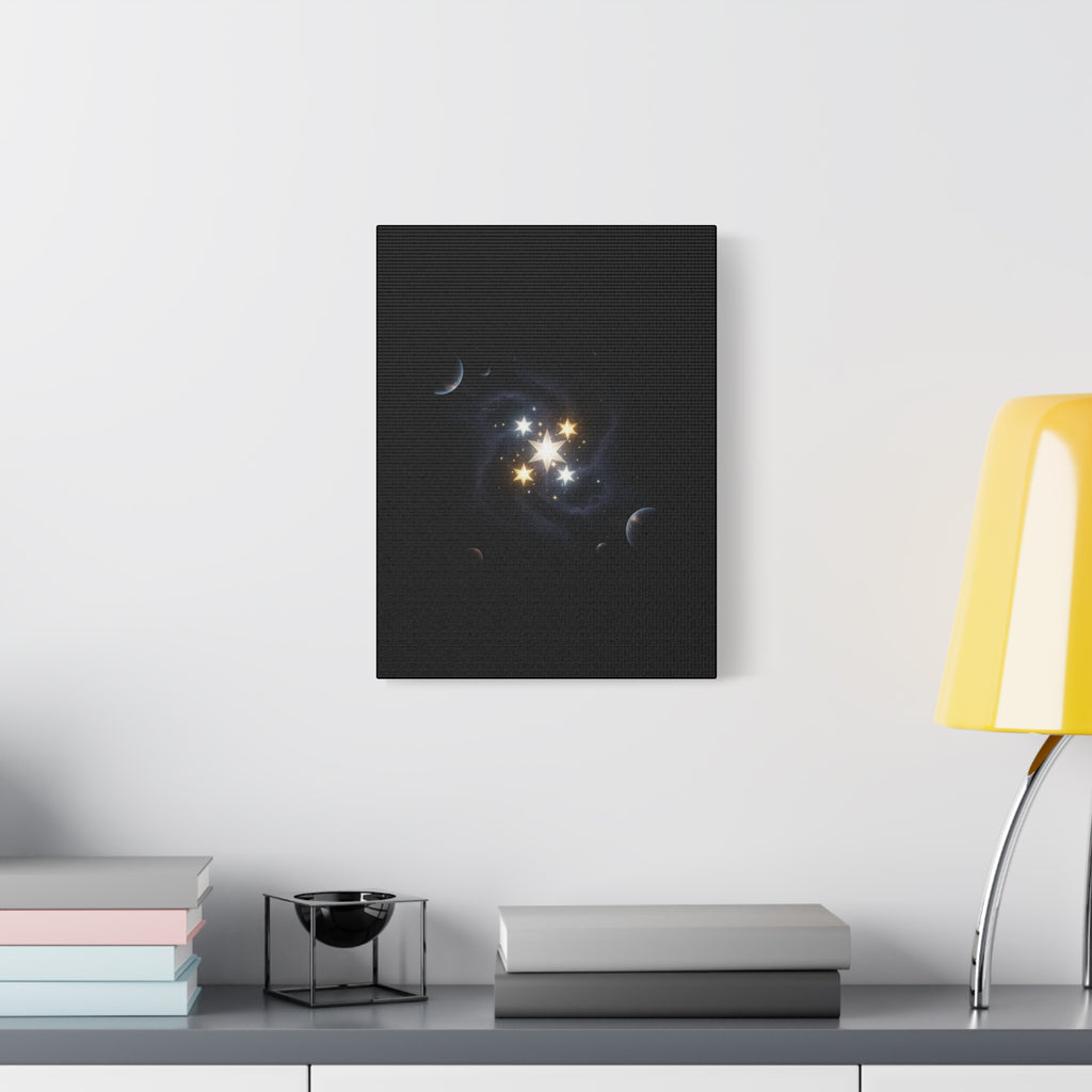 Power Runs Black PRB Glowing Star Constellation Canvas by Power Runs Black