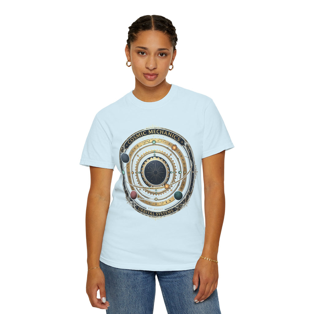 PRB Cosmic Mechanics Solar System Graphic T-Shirt | Planetary Orbit Tee by Printify