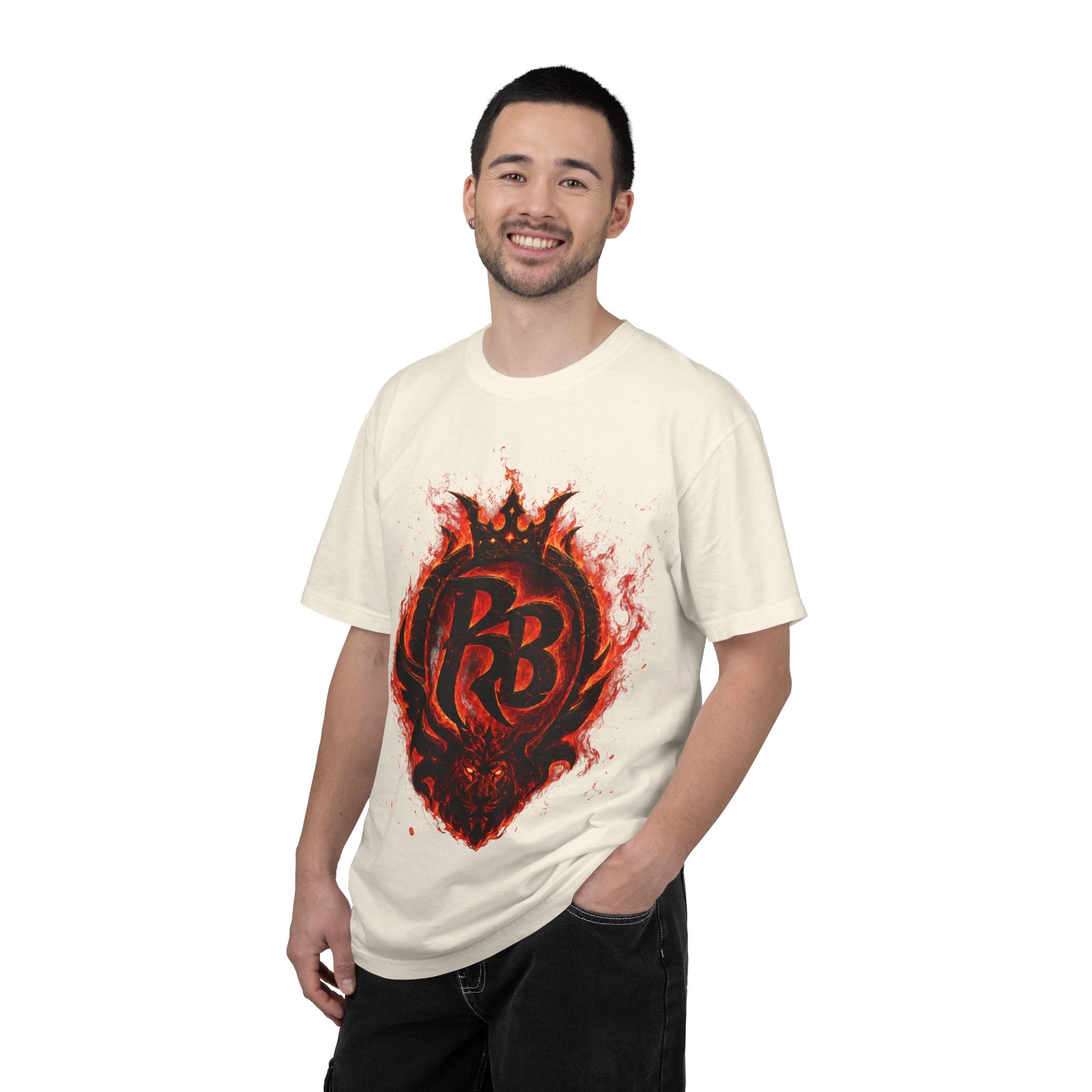 Power Runs Back PRB Flame Logo T-shirt | Fiery Emblem Tee, Grunge Rock Chic by Power Runs Black