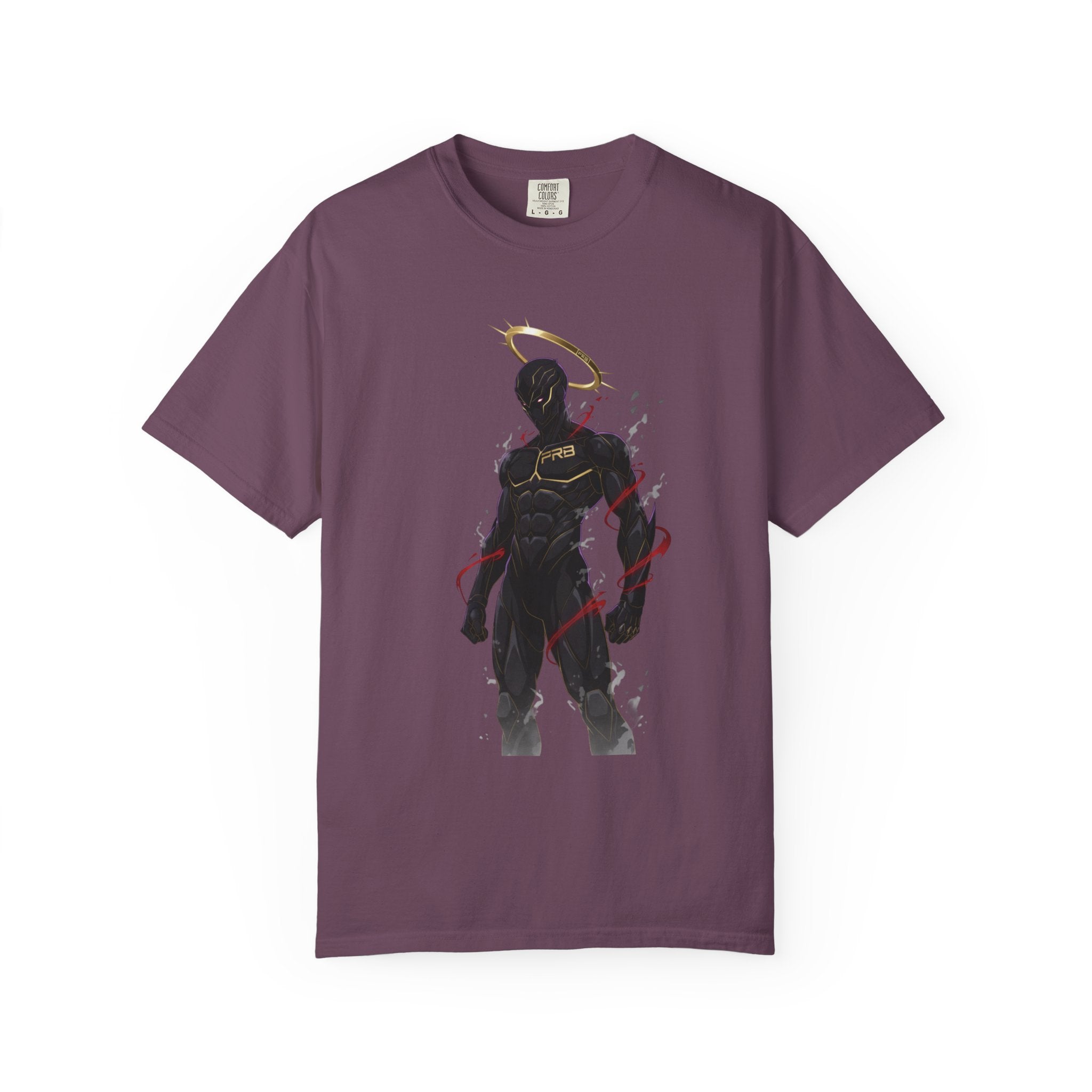 PRB Shadow Hero Graphic T-Shirt — Haloed Vigilante Illustration by Power Runs Black