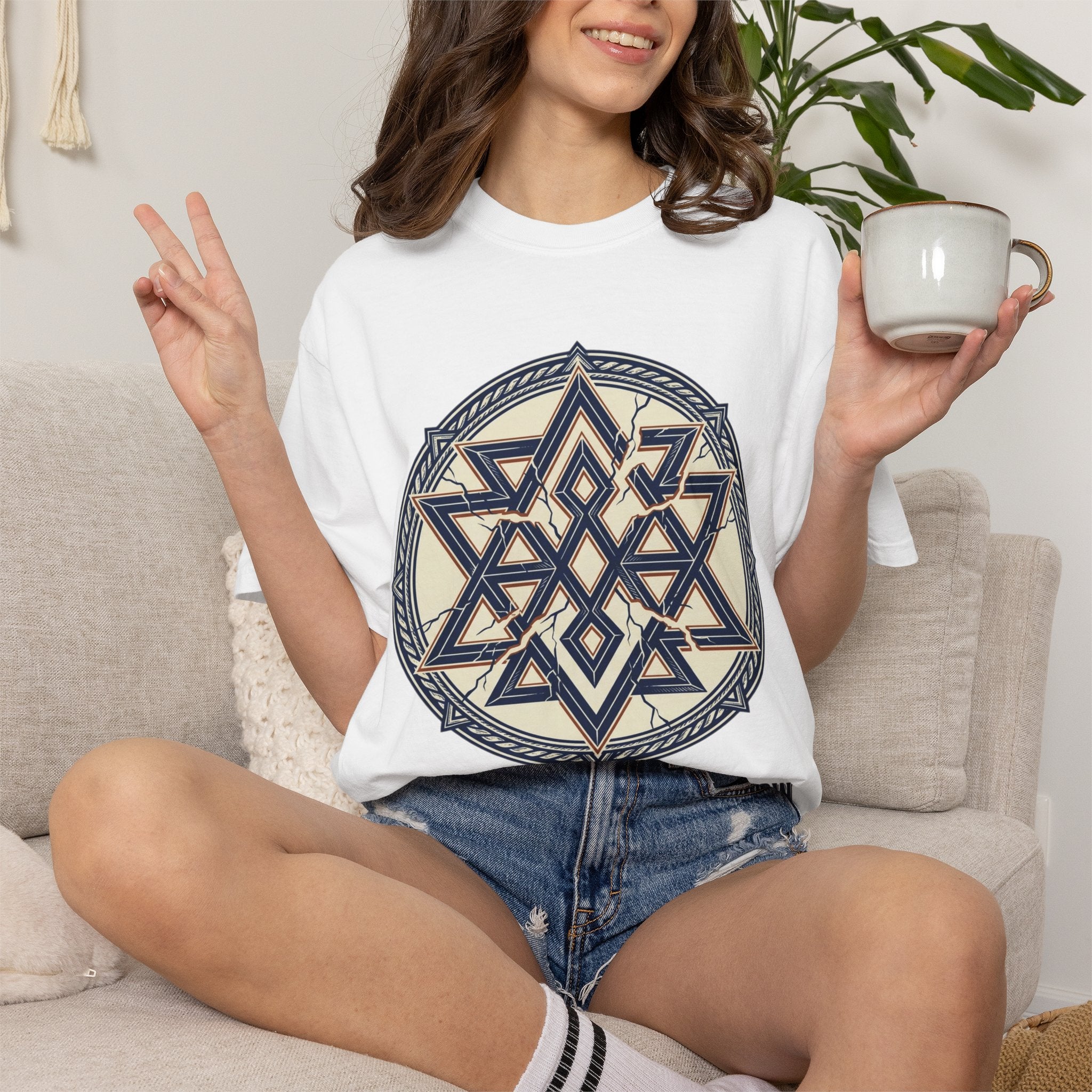 Power Runs Black PRB Geometric Star Mandala T-Shirt — "Control Fractures the Flow" Graphic Tee by Power Runs Black