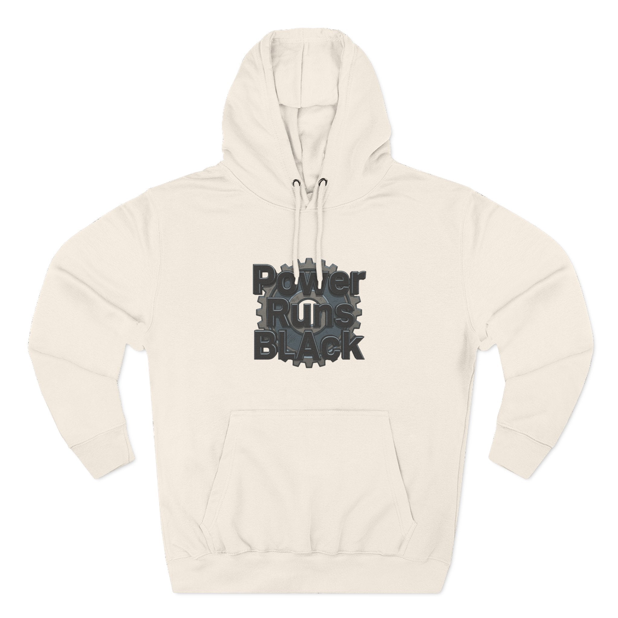 PRB Built of Power Graphic Hoodie — ‘Power Runs Black’ Industrial Mech Design by Power Runs Black