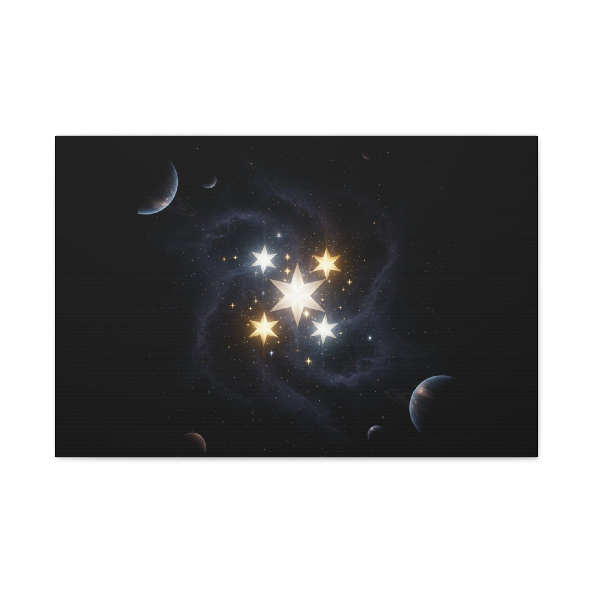 PRB Celestial Star Cluster Matte Canvas Print — Cosmic Planets Wall Art by Printify