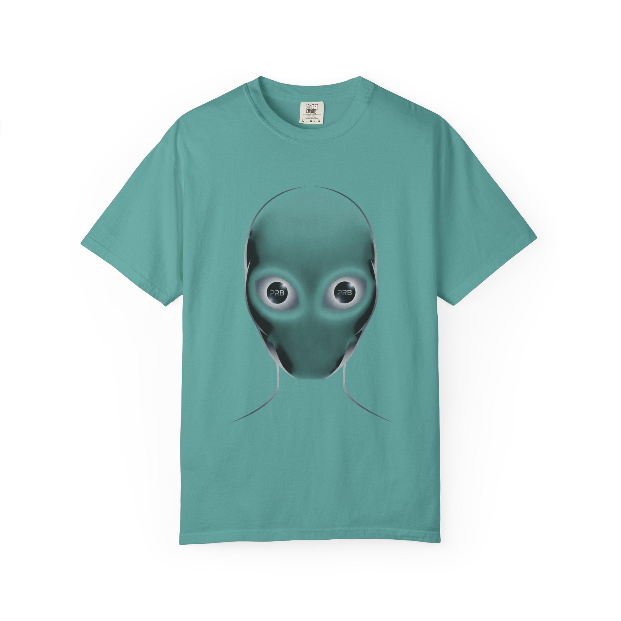 Printify Alien Head Graphic T-Shirt — Surreal Sci‑Fi Face Tee - T-Shirt
