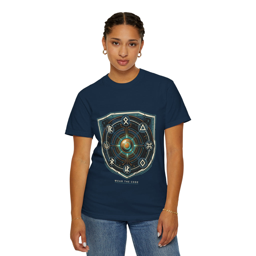 Power Runs Black PRB "Wear The Code" Mystic Shield T-Shirt — Geometric Sigil Graphic Tee by Power Runs Black