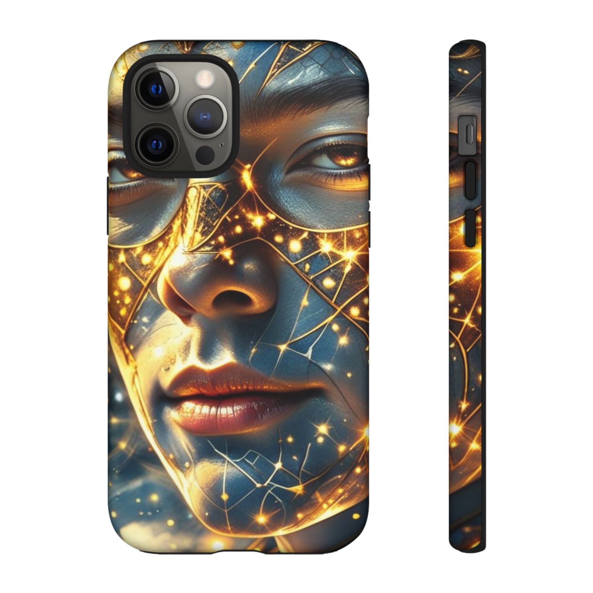 PRB Galactic Portrait Tough Case | Cosmic Face Phone Case, Starry Nebula Design by Power Runs Black