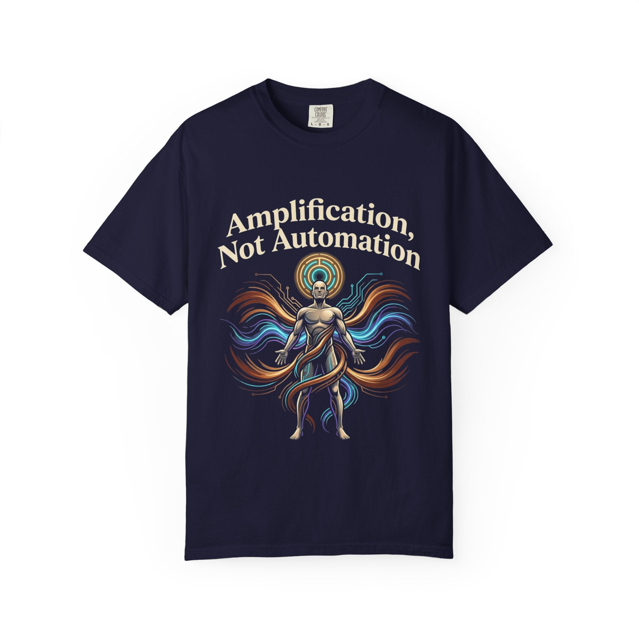 Printify PRB Amplification Not Automation T-Shirt — Abstract Divine Radiance Graphic Tee - T-Shirt
