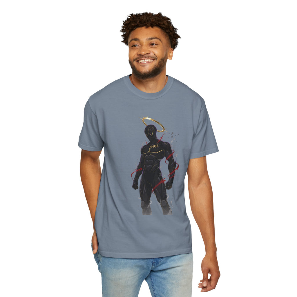 PRB Shadow Hero Graphic T-Shirt — Haloed Vigilante Illustration by Power Runs Black