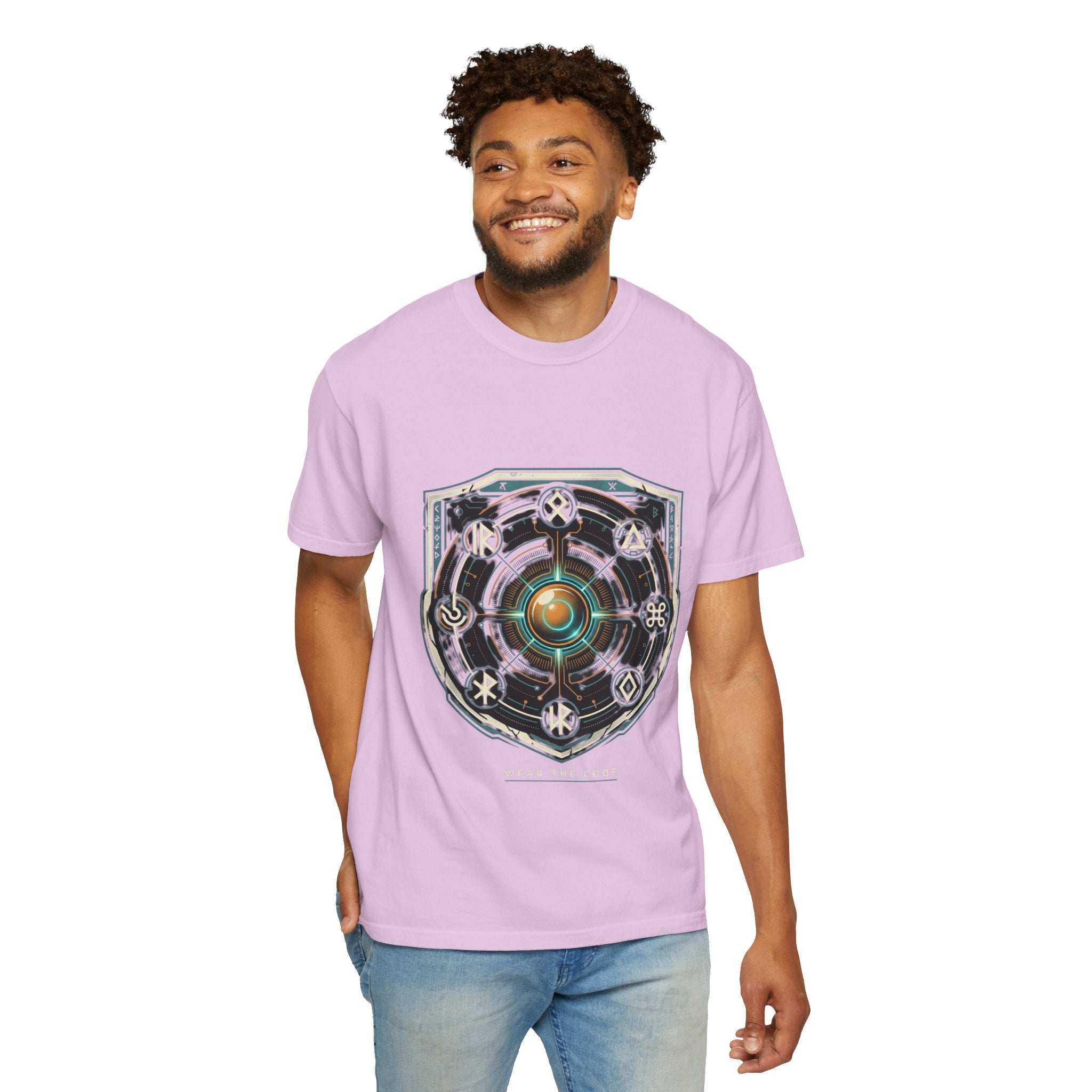 Power Runs Black PRB "Wear The Code" Mystic Shield T-Shirt — Geometric Sigil Graphic Tee by Power Runs Black