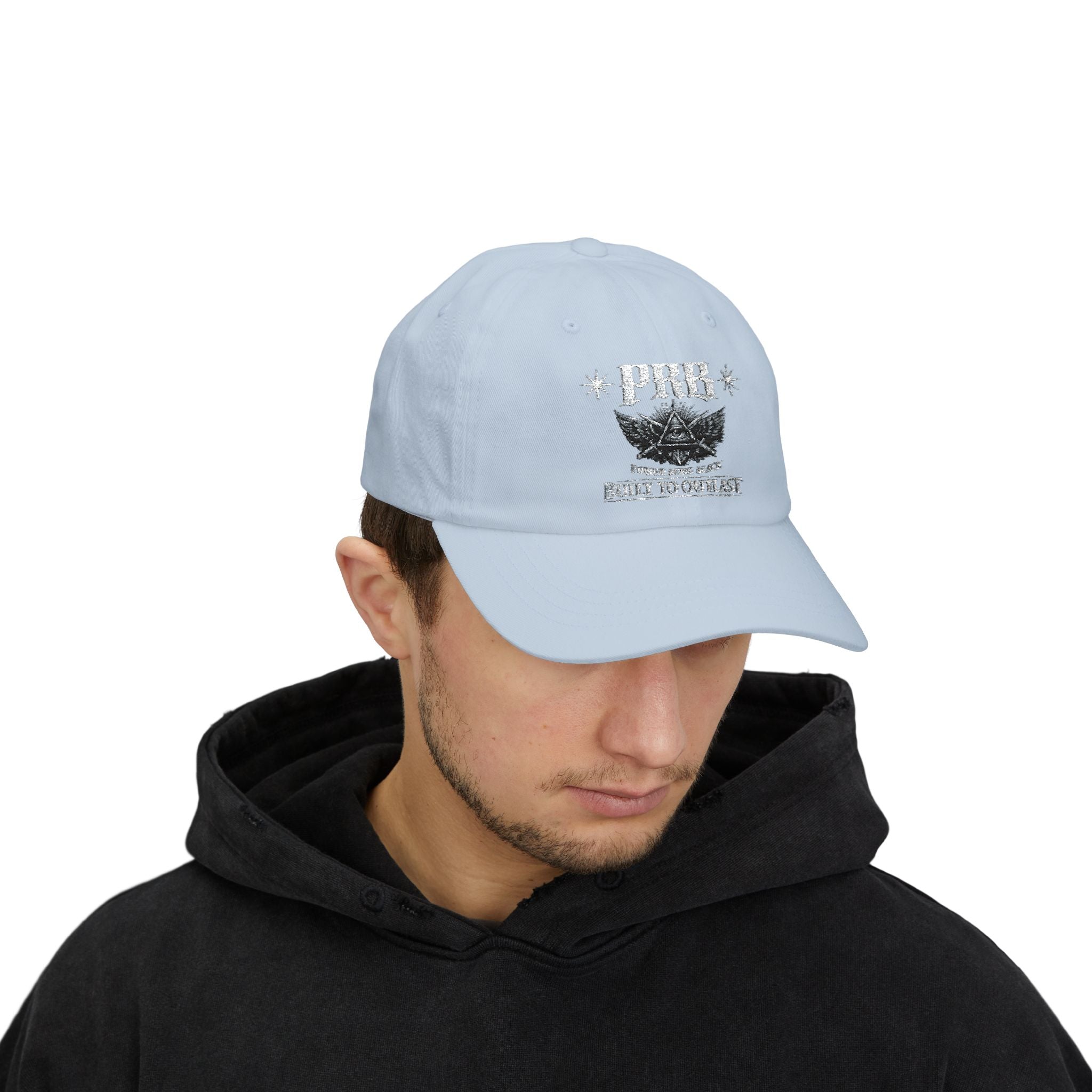PRB Dad Cap — Vintage Crest Embroidered Baseball Hat by Power Runs Black